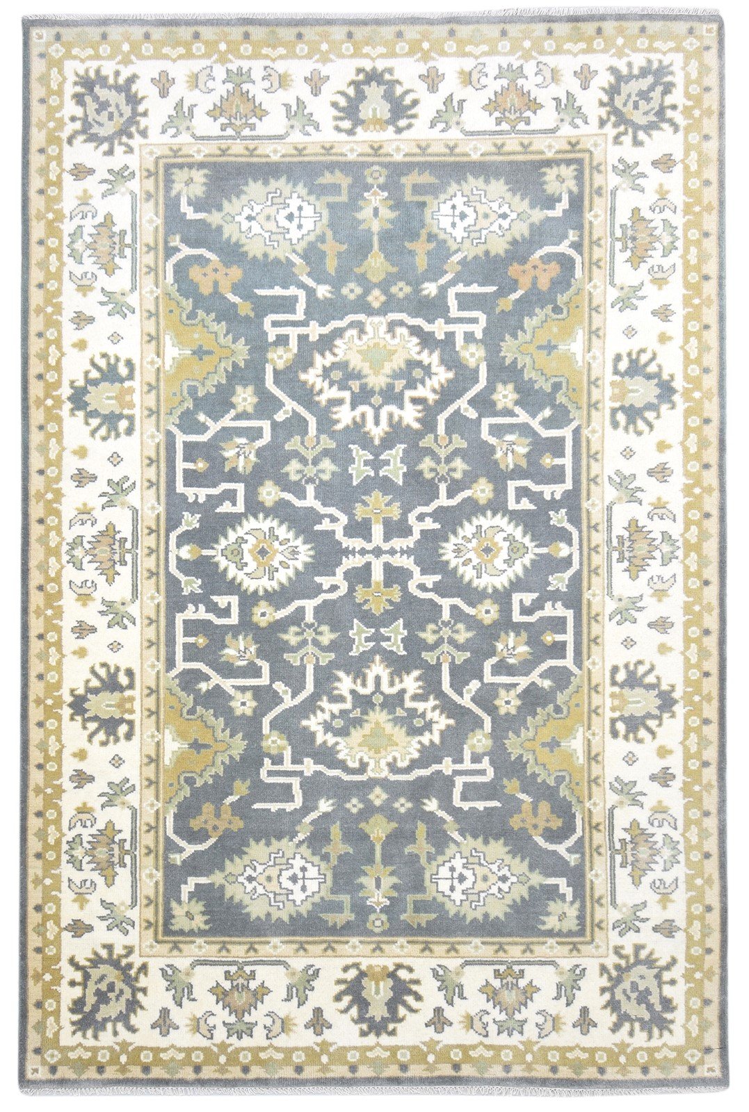 6' X 9' Rug Wool Charcoal Persien Hand Knotted Oushak Oriental Room Size Carpet   7864323965077