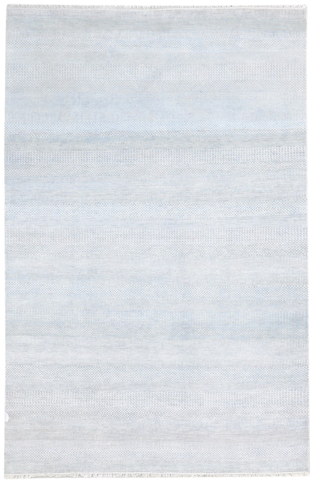 6' X 9' Rug Wool Grey Modern Hand Knotted Agra Grass Trellis Large Carpet   7864620417173