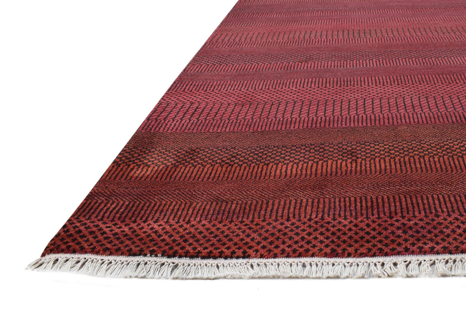 6' X 9' Rug Wool Red Modern Hand Knotted Agra Grass Trellis Large Carpet   7864613503125
