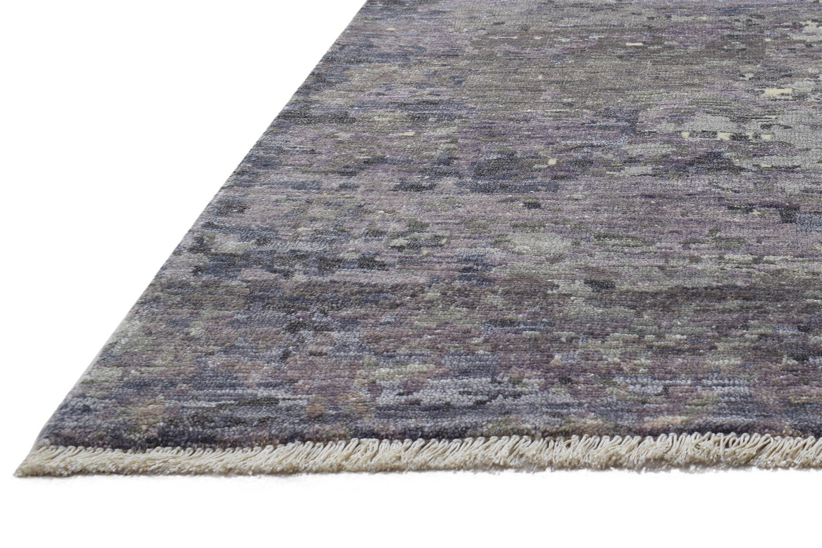 9' X 12' Rug Silk Grey Modern Hand Knotted Indian Abstract Extra Large Carpet 