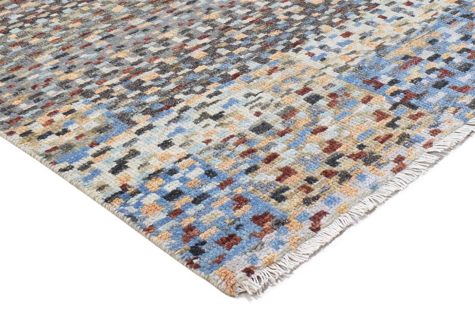 Hand Knotted Sand Wool Rug 3' X 5' Modern Indian Abstract Room Size Carpet 