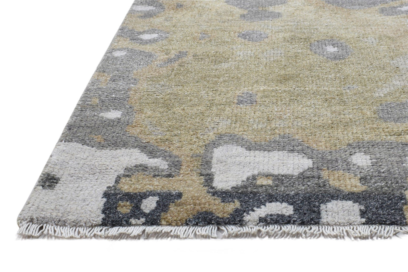 Sage Wool Rug 3' X 5' Modern Hand Knotted Scandinavian Abstract Small Carpet 