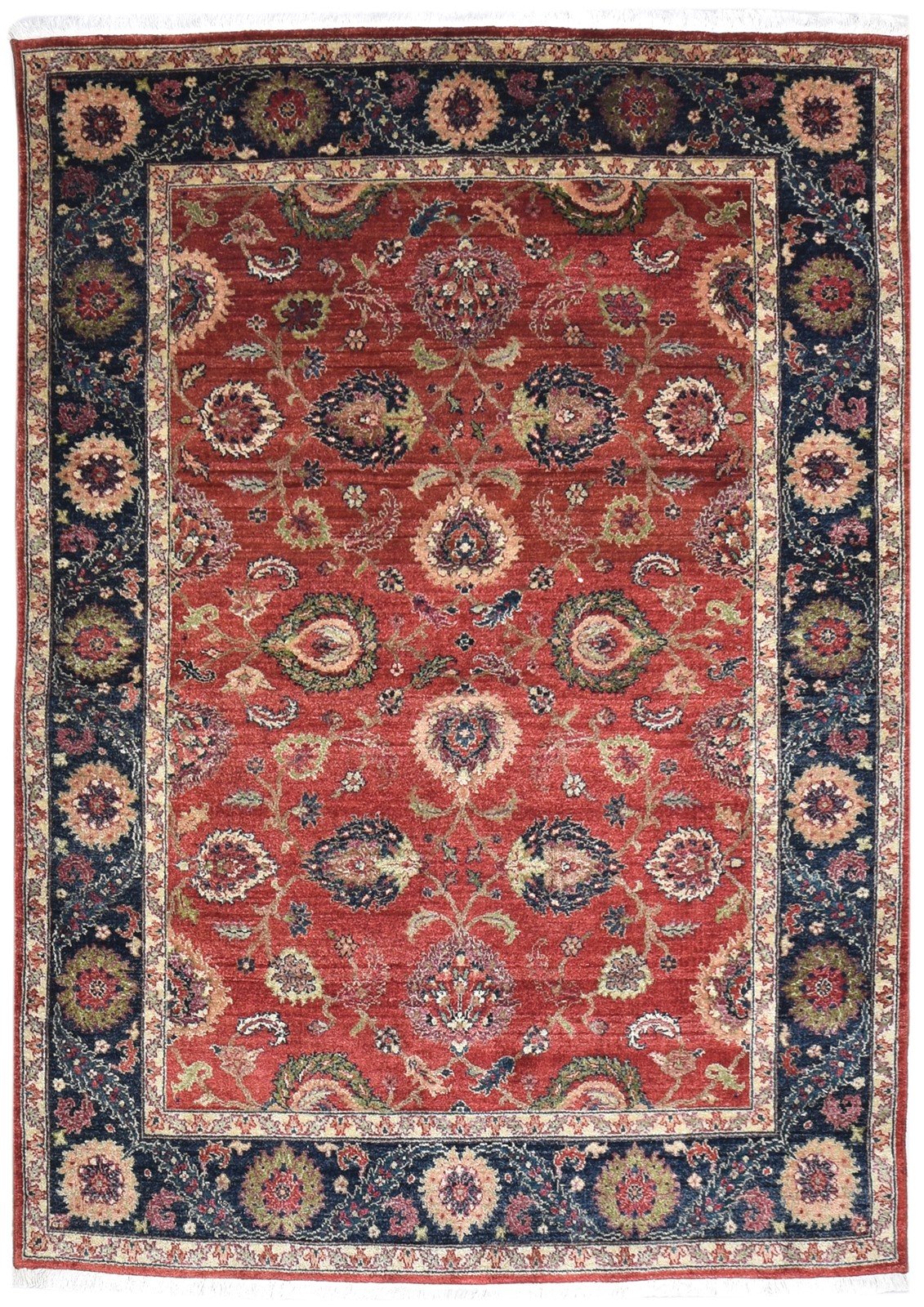 5' X 7' Rug Wool Red Persian Hand Knotted Kashan Oriental Room Size Carpet 