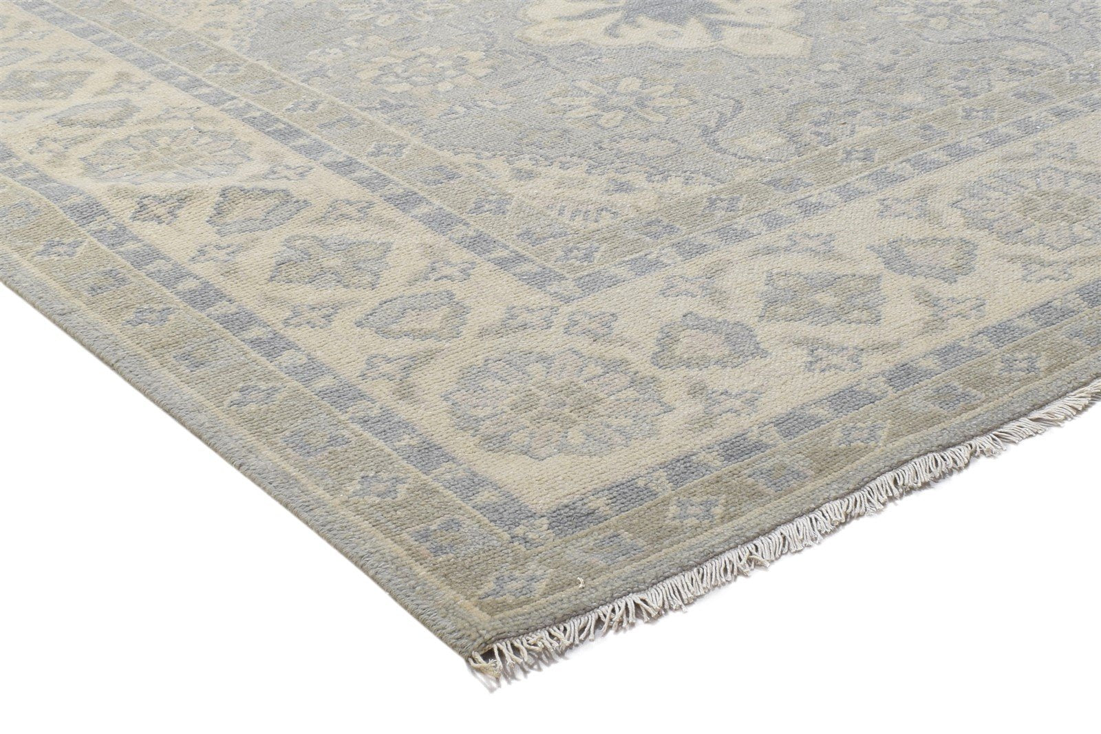 Wool Grey Rug 8' X 10' Persian Hand Knotted Oushak Oriental Large Carpet 