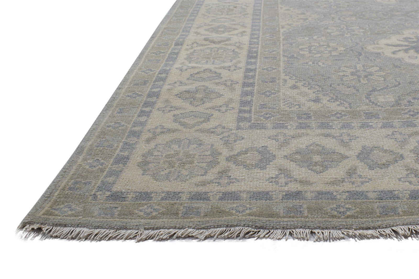 Wool Grey Rug 8' X 10' Persian Hand Knotted Oushak Oriental Large Carpet 