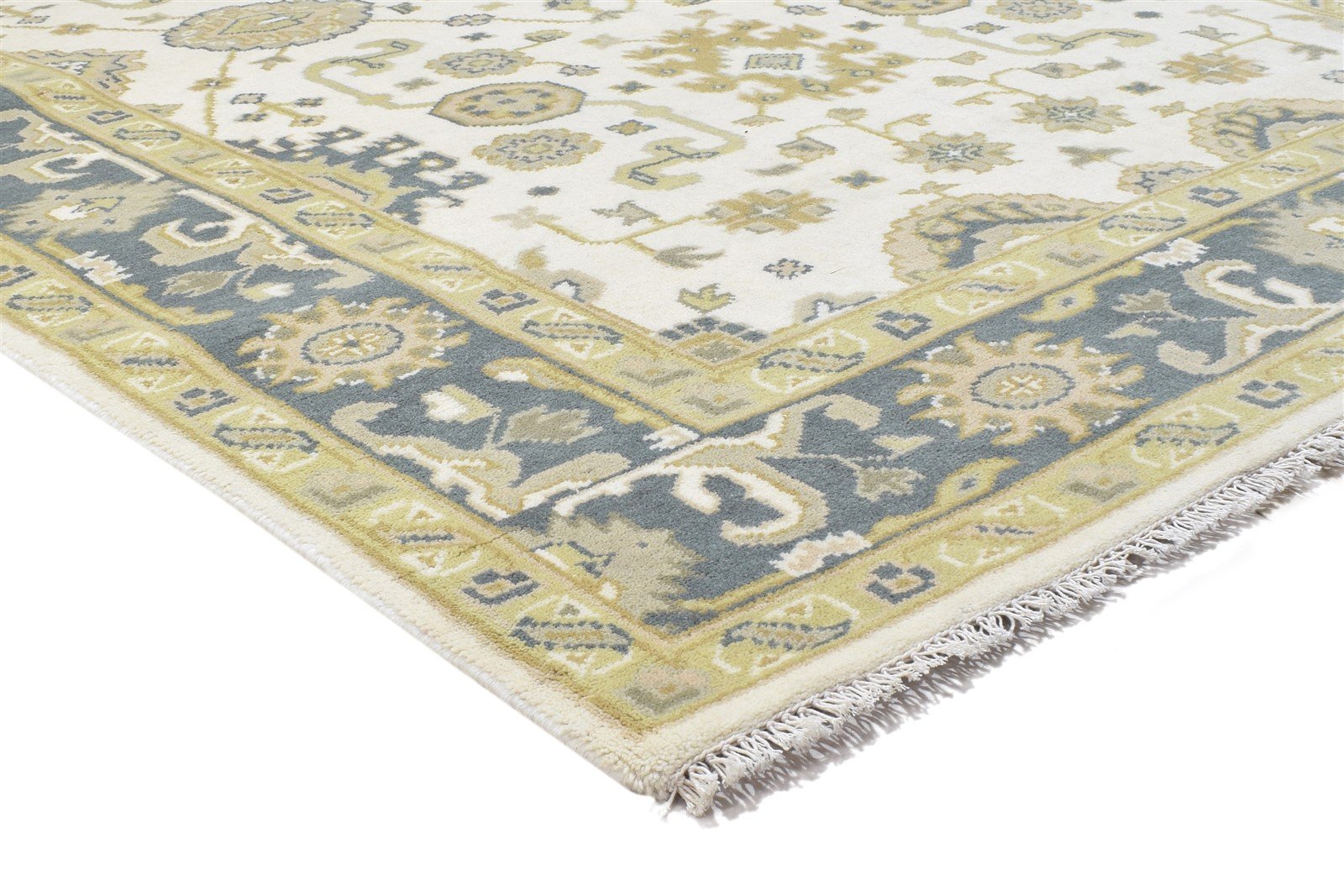 Cream Wool Rug 6' X 9' Persien Hand Knotted Oushak Oriental Room Size Carpet 