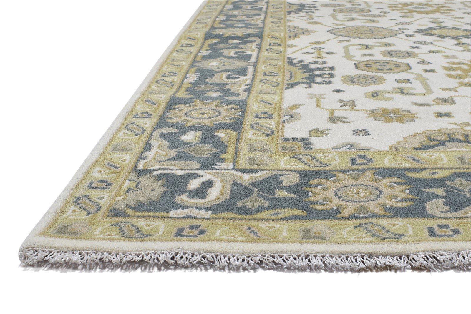 Cream Wool Rug 6' X 9' Persien Hand Knotted Oushak Oriental Room Size Carpet 