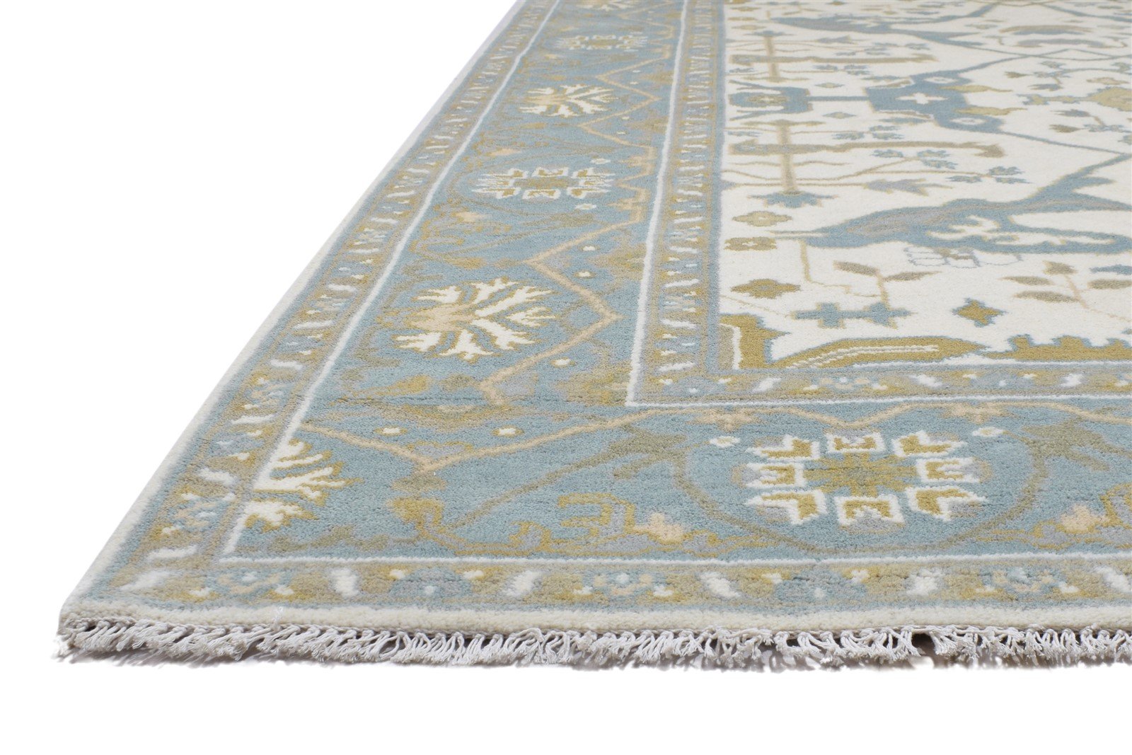 Wool Cream Rug 6' X 9' Persien Hand Knotted Oushak Oriental Large Carpet 