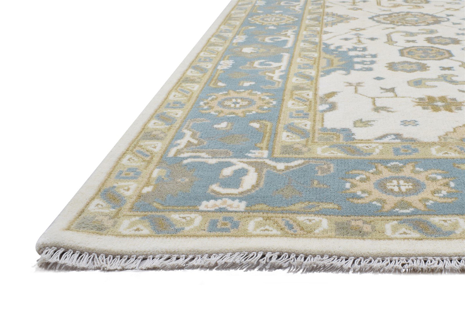 Cream Wool Rug 6' X 9' Persien Hand Knotted Oushak Oriental Room Size Carpet 