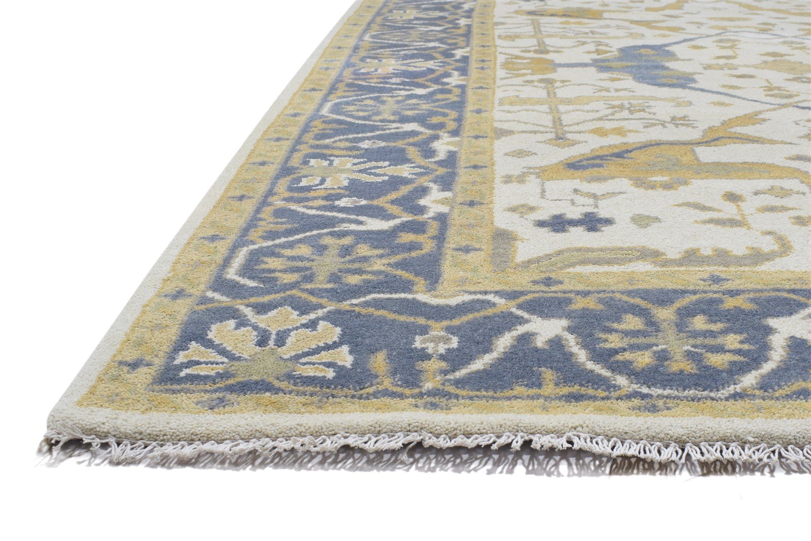 Wool Cream Rug 6' X 9' Persien Hand Knotted Oushak Oriental Large Carpet 