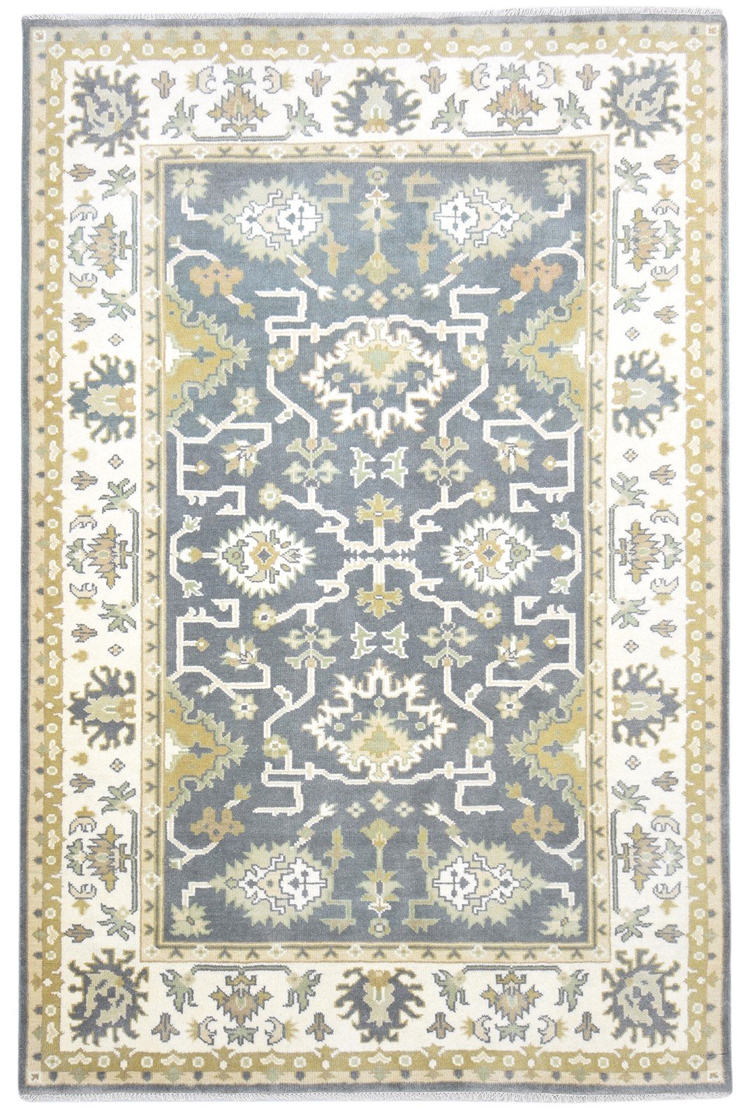 6' X 9' Rug Wool Charcoal Persien Hand Knotted Oushak Oriental Room Size Carpet 