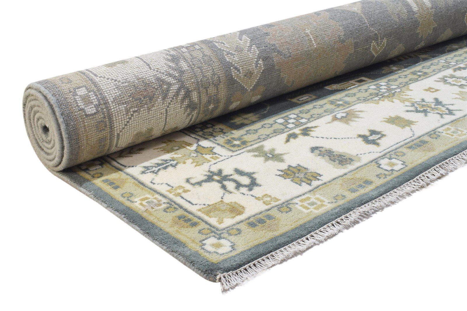 8' X 10' Rug Wool Dark Grey Persian Hand Knotted Oushak Oriental Large Carpet  Area Rug 