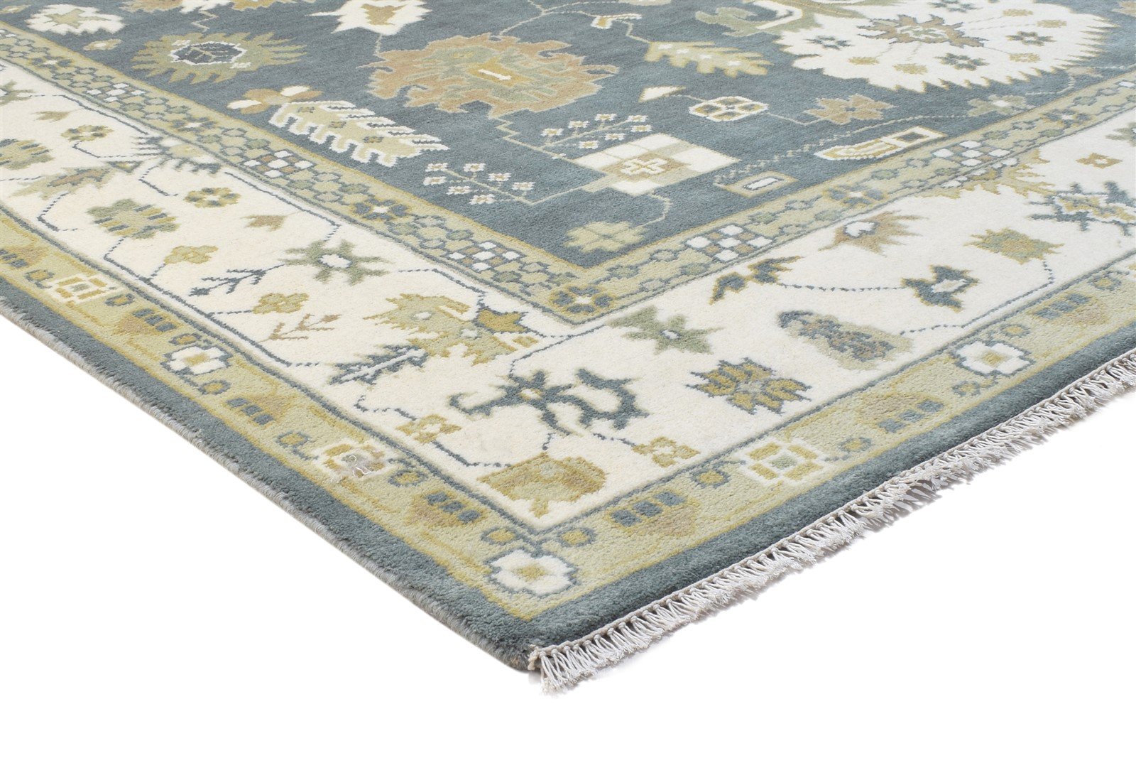 8' X 10' Rug Wool Dark Grey Persian Hand Knotted Oushak Oriental Large Carpet  Area Rug 