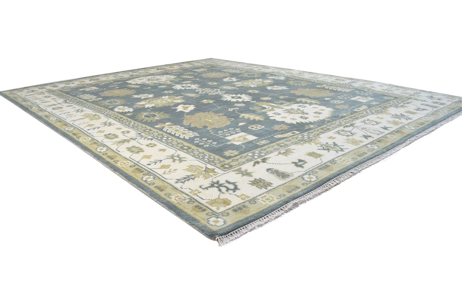 8' X 10' Rug Wool Dark Grey Persian Hand Knotted Oushak Oriental Large Carpet  Area Rug 