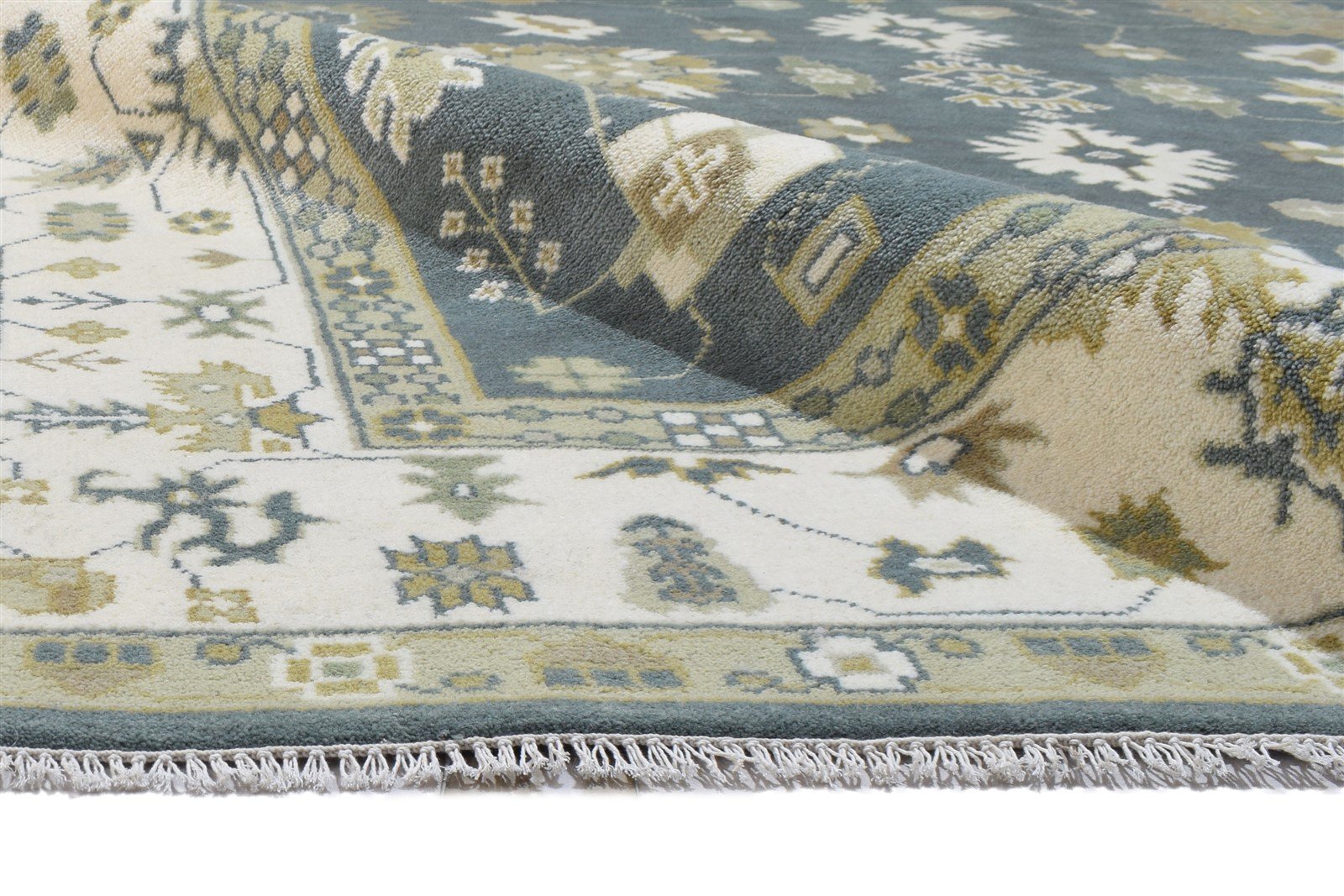 8' X 10' Rug Wool Dark Grey Persian Hand Knotted Oushak Oriental Large Carpet  Area Rug 