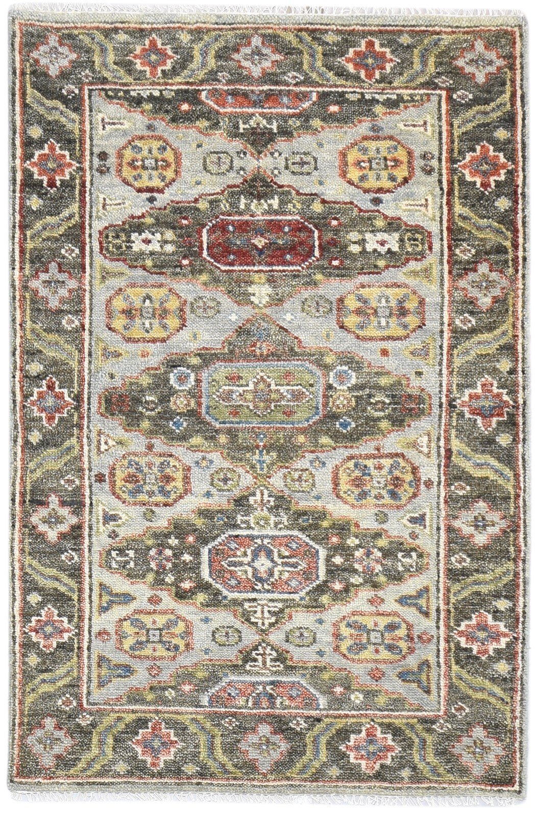 4' X 6' Rug Wool Grey Persian Hand Knotted Kazak Oriental Room Size Carpet 