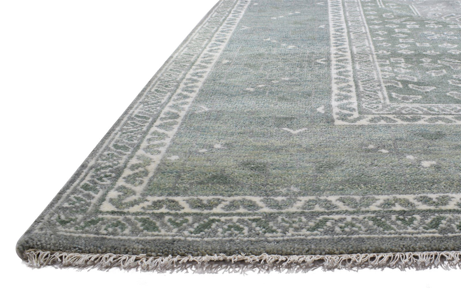 100% Wool Dark Grey Rug 10X14 Persien Hand Knotted Khotan Oriental Extra Large 