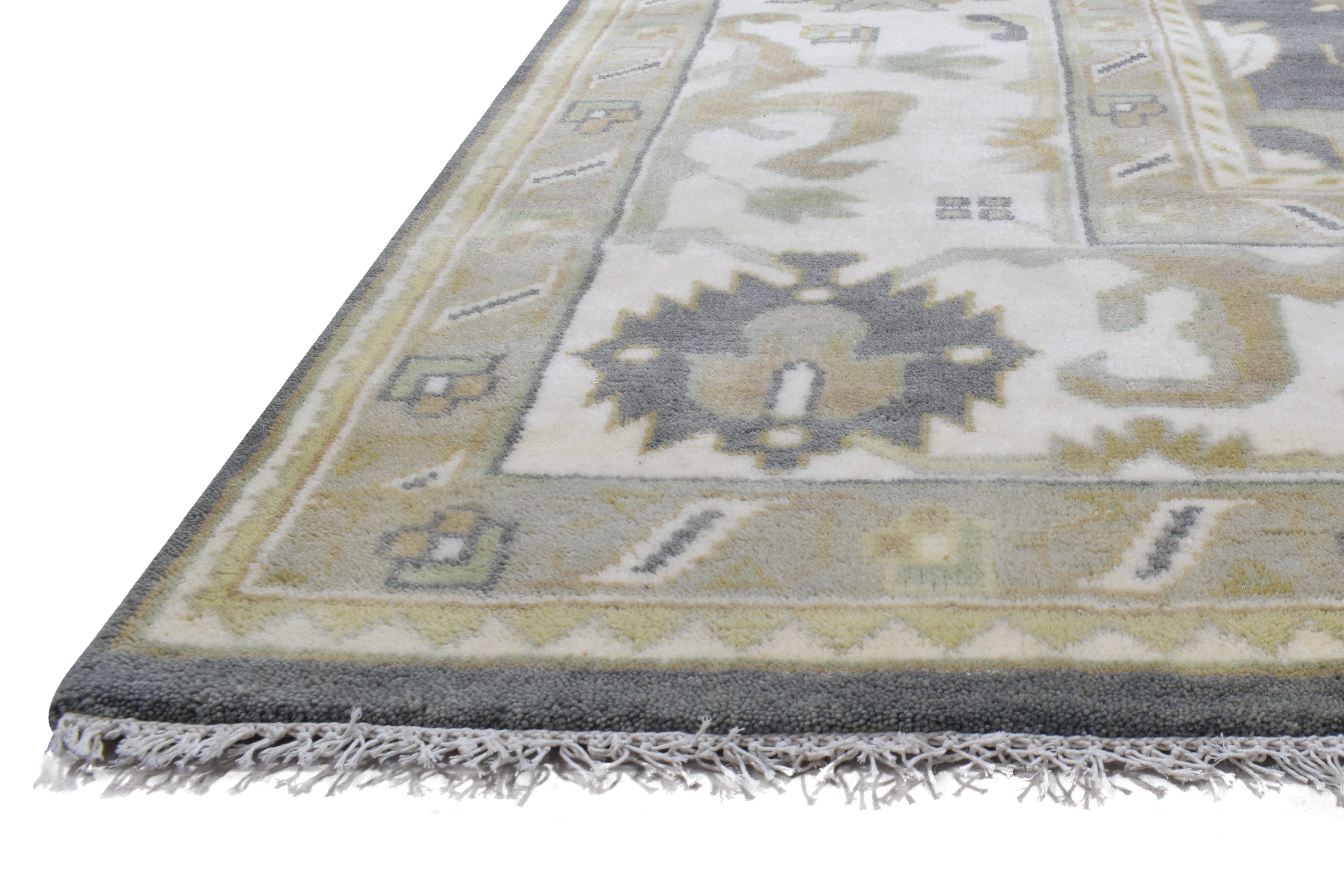 Wool Grey Rug 9' X 12' Persian Hand Knotted Oushak Oriental Extra Large Carpet 