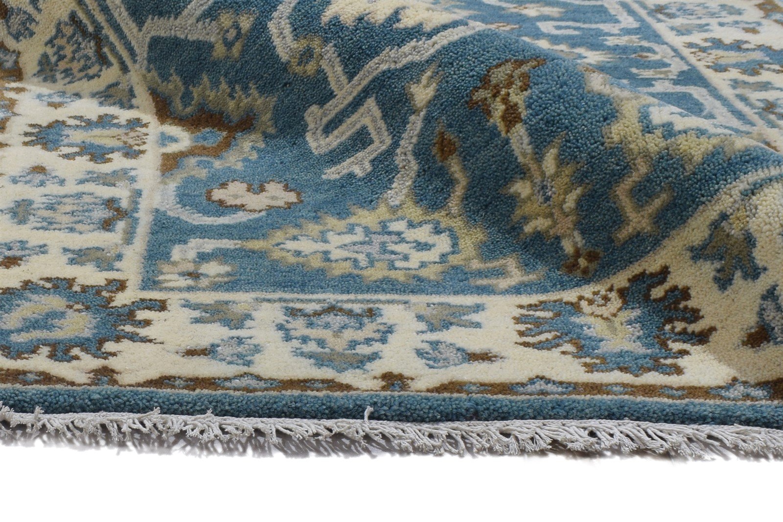 3' X 5' Rug Wool Blue Persien Hand Knotted Oushak Oriental Room Size Carpet 