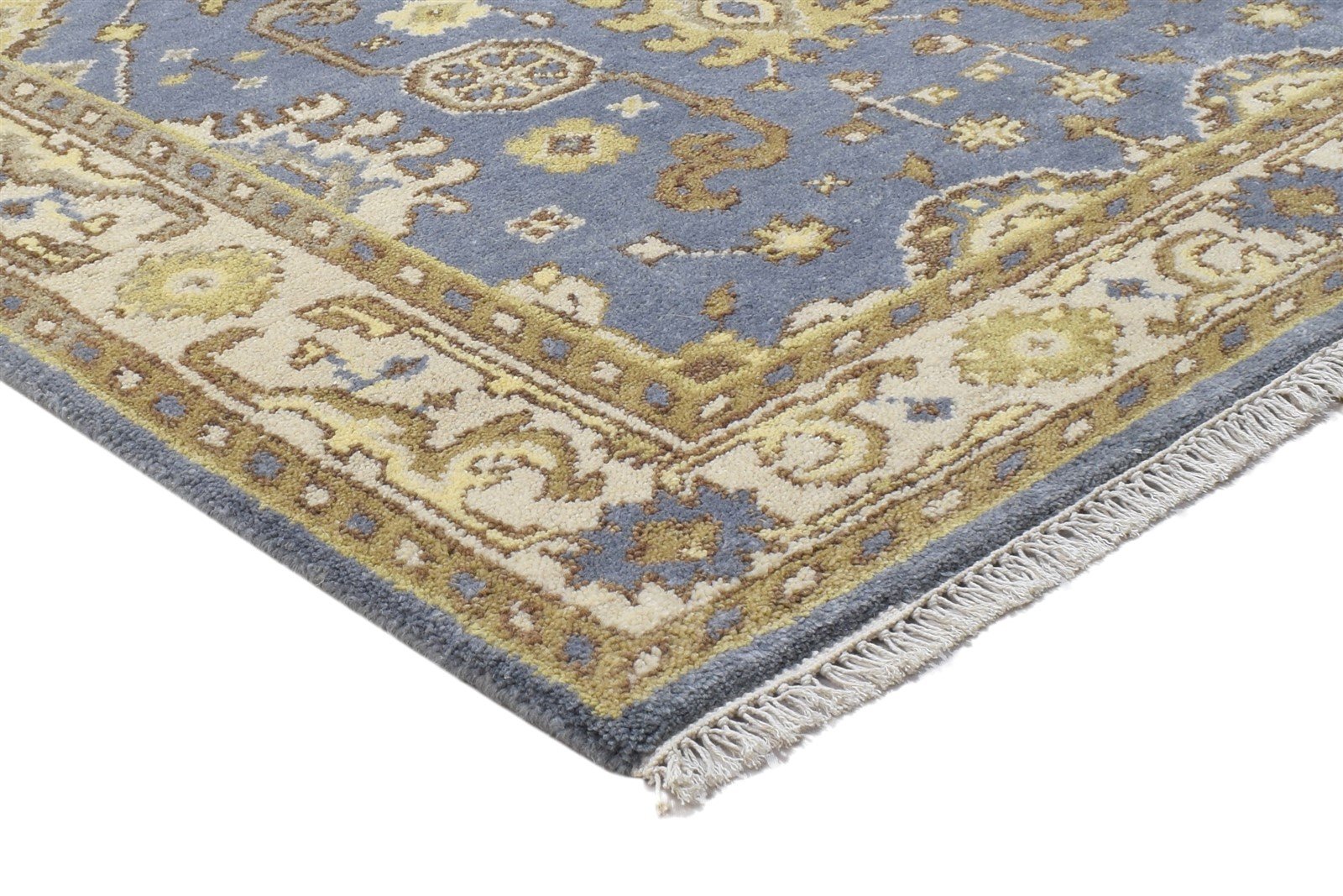 4' X 6' Rug Wool Blue Persien Hand Knotted Oushak Oriental Room Size Carpet 