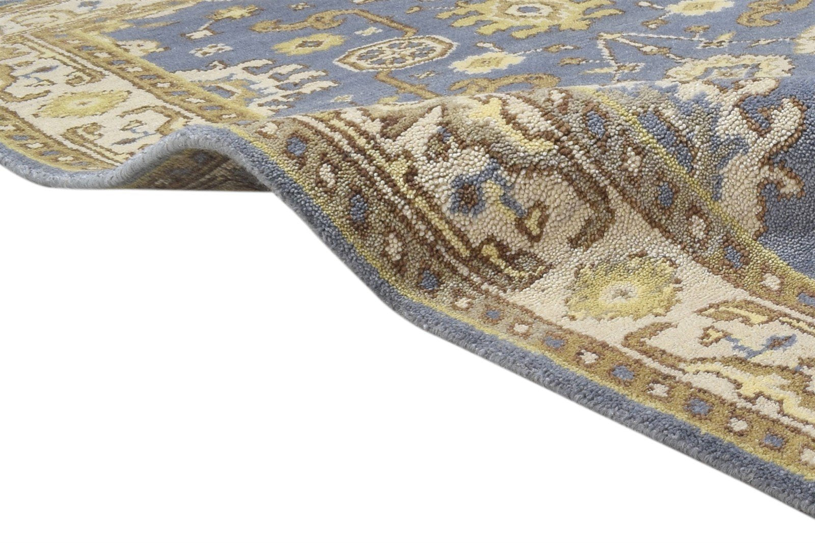 4' X 6' Rug Wool Blue Persien Hand Knotted Oushak Oriental Room Size Carpet 