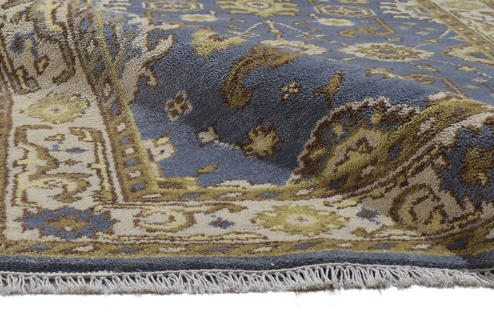 4' X 6' Rug Wool Blue Persien Hand Knotted Oushak Oriental Room Size Carpet 