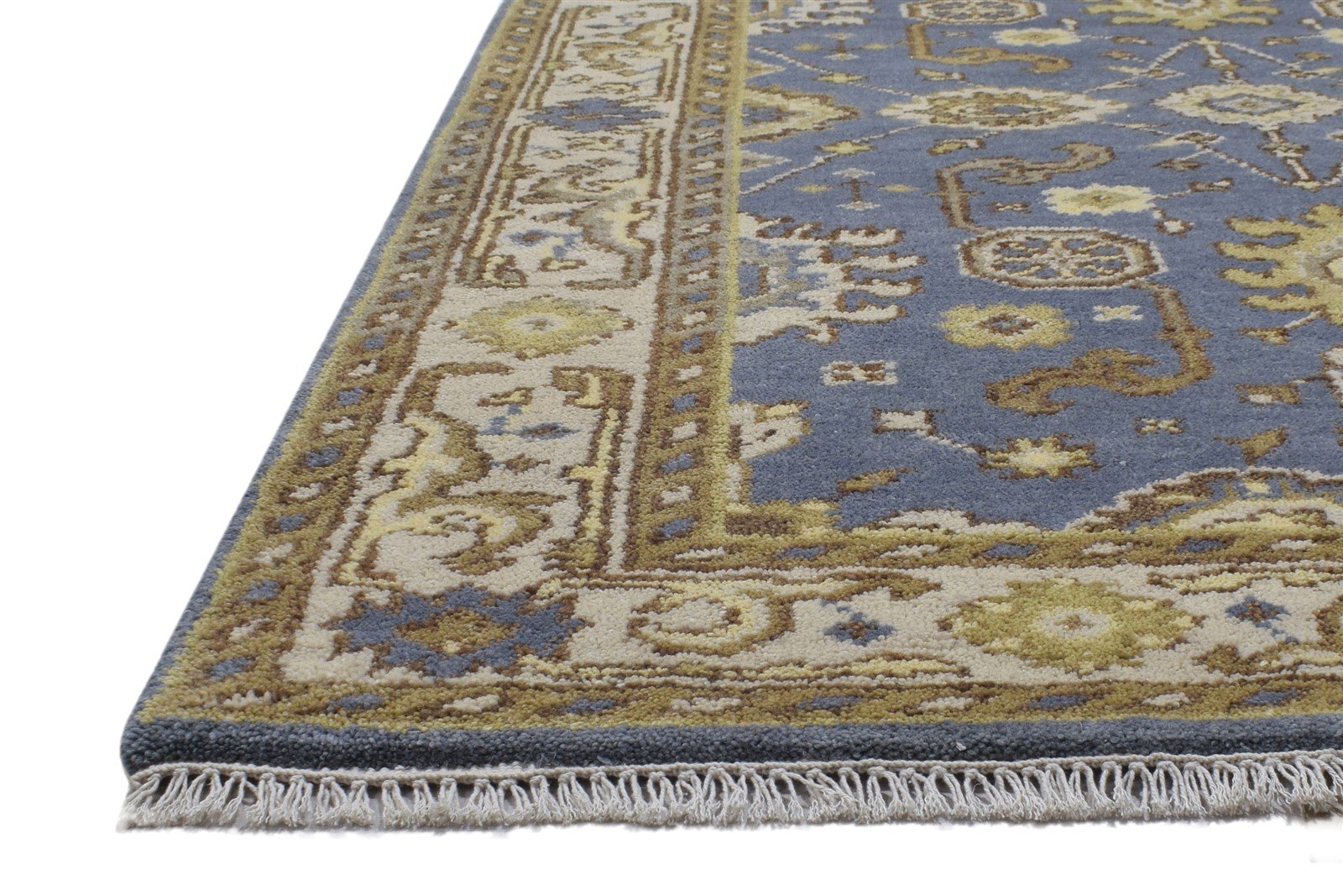 4' X 6' Rug Wool Blue Persien Hand Knotted Oushak Oriental Room Size Carpet 