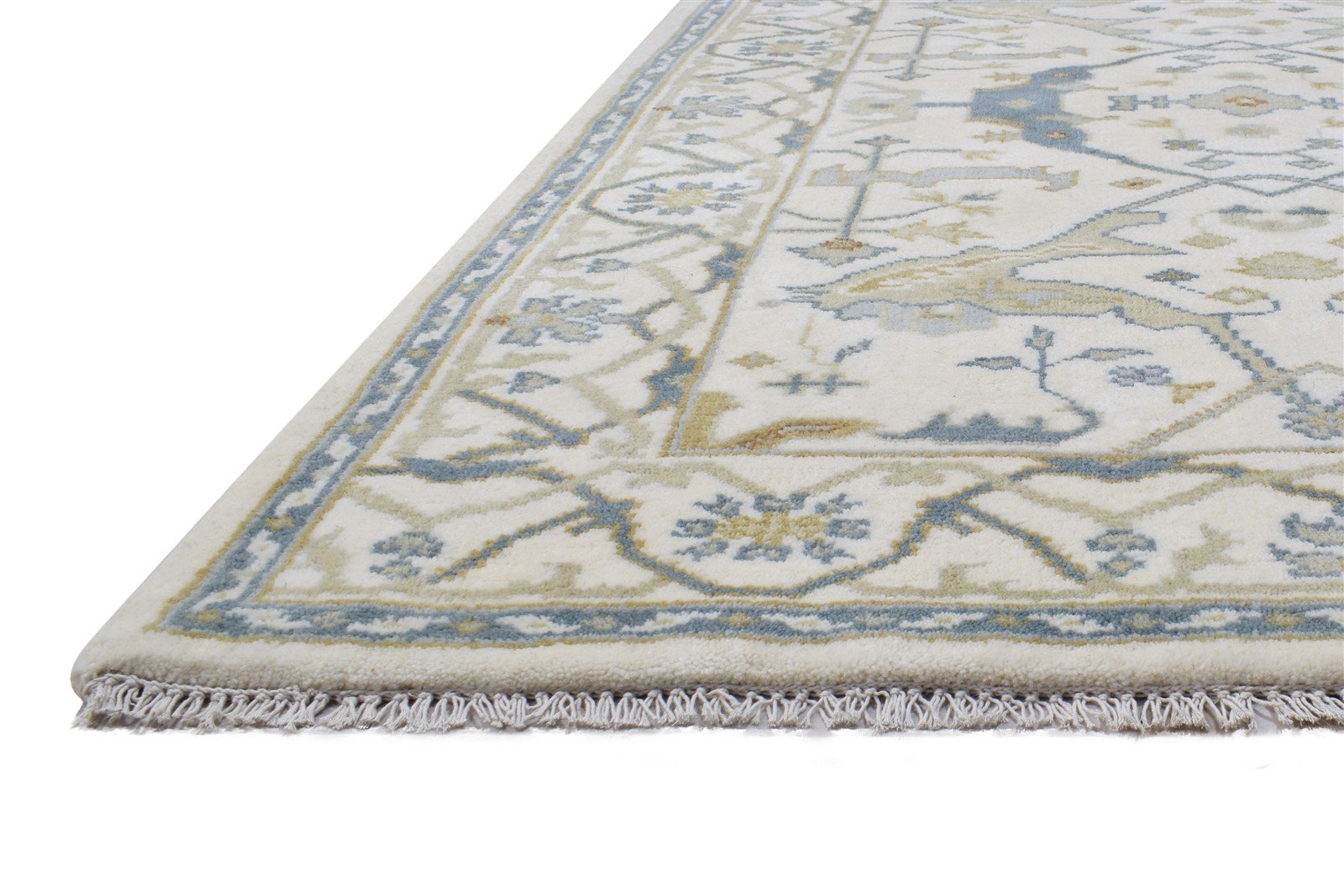 Wool Cream Rug 4' X 6' Persien Hand Knotted Oushak Oriental Room Size Carpet 