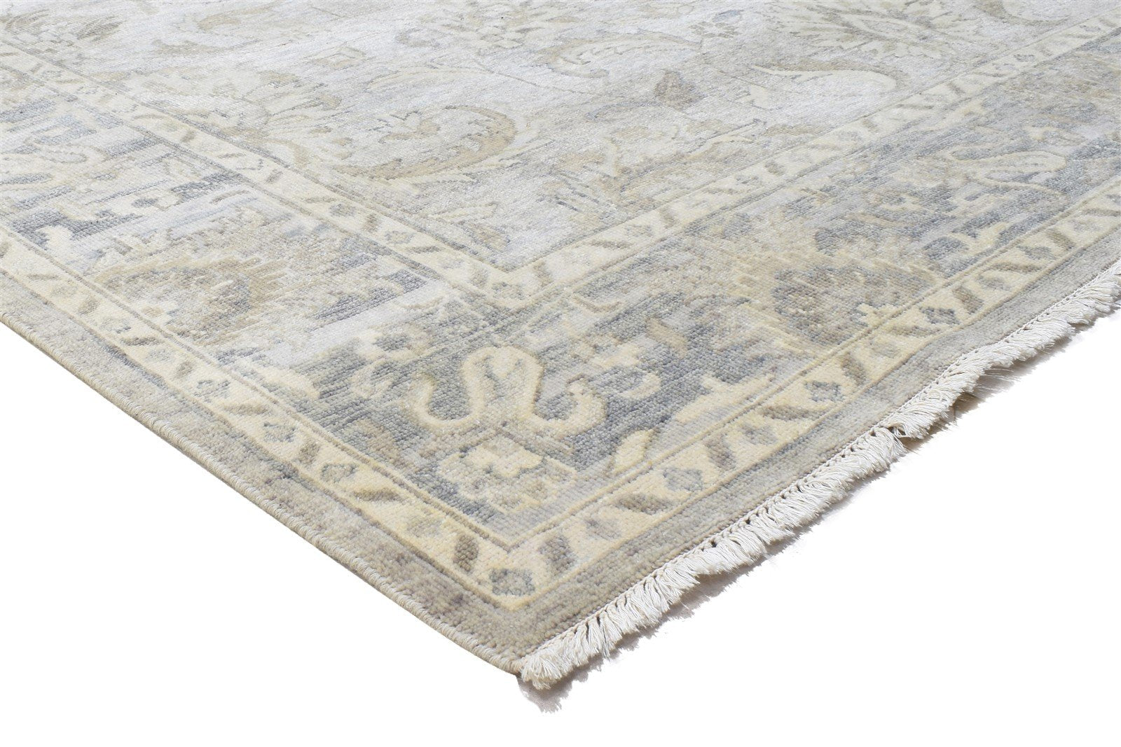 8' X 10' Rug Wool Beige Persian Hand Knotted Oushak Oriental Large Carpet 