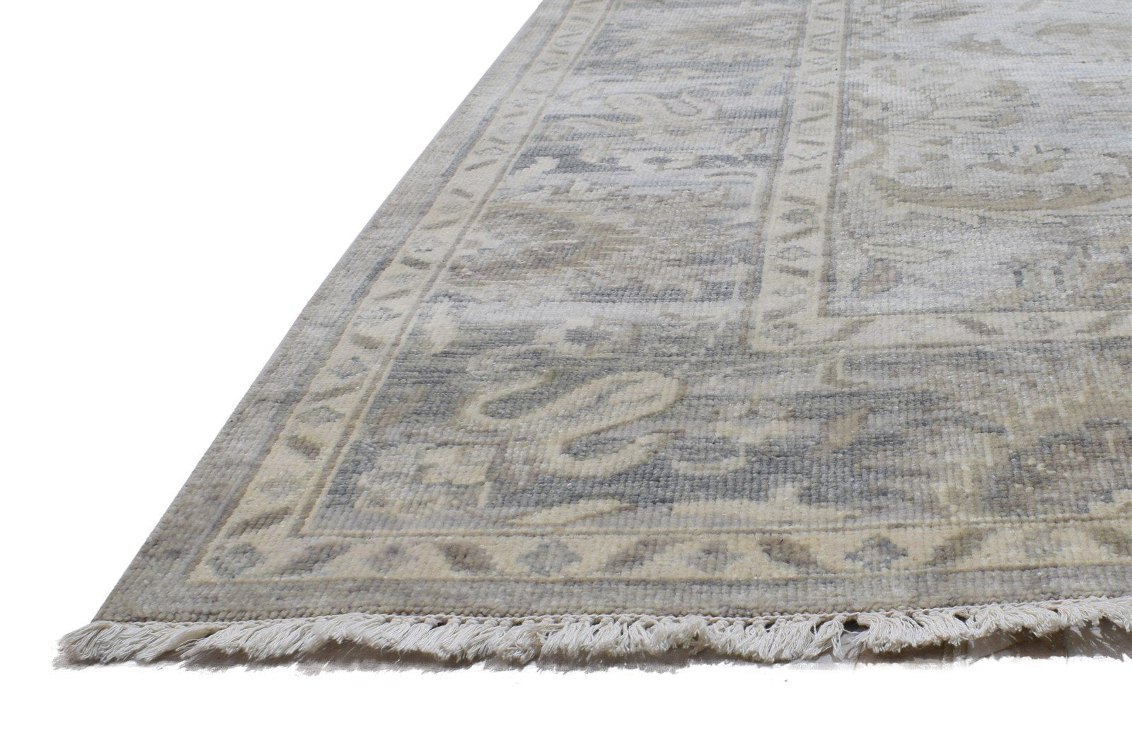 8' X 10' Rug Wool Beige Persian Hand Knotted Oushak Oriental Large Carpet 