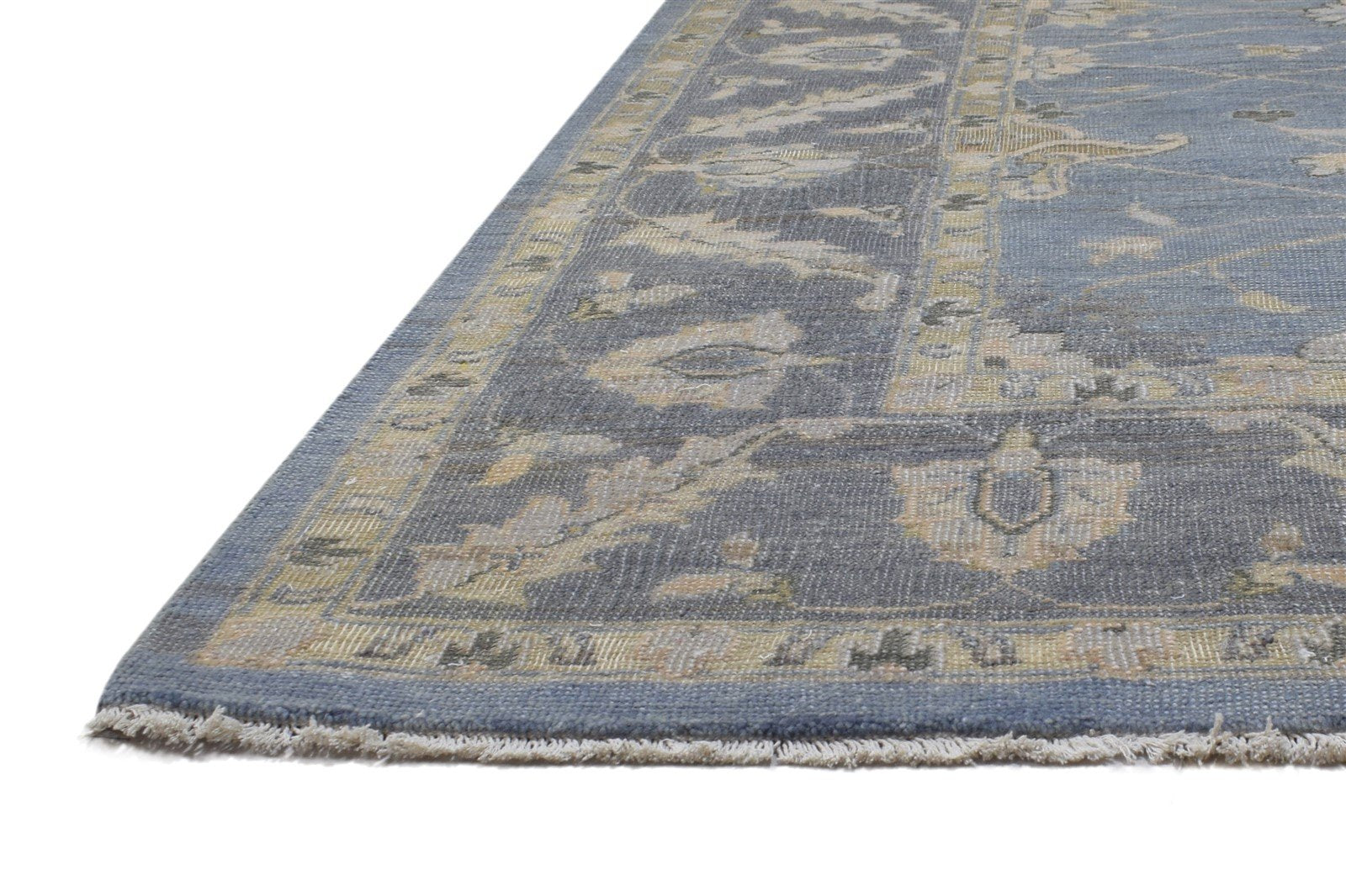 Wool Blue Rug 8' X 10' Persian Hand Knotted Mughal Oriental Large Carpet 