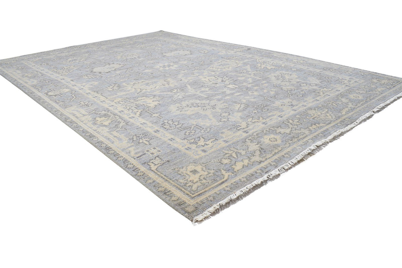 Hand Knotted Grey Wool Rug 6' X 9' Persian Oushak Oriental Room Size Carpet 