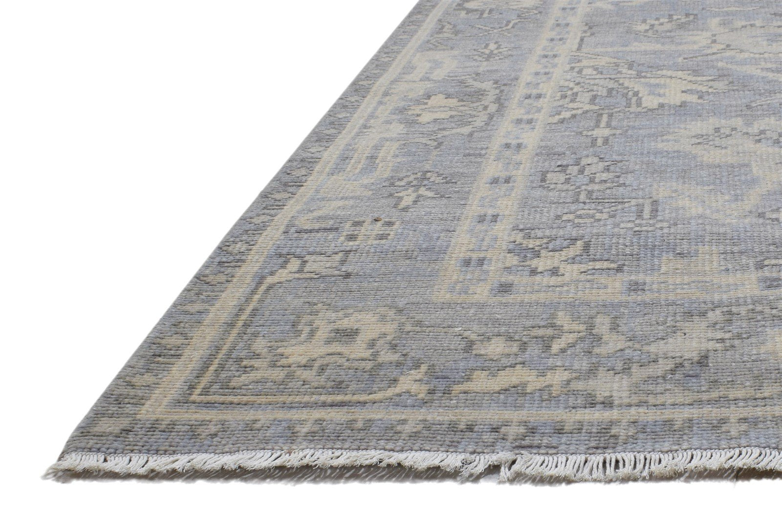 Hand Knotted Grey Wool Rug 6' X 9' Persian Oushak Oriental Room Size Carpet 