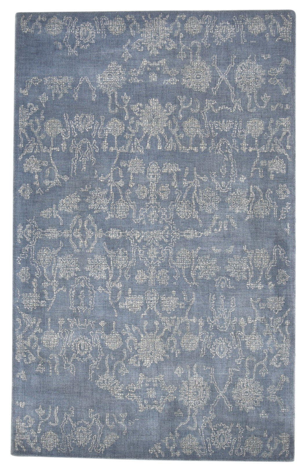 5' X 8' Rug Wool Charcoal Modern Hand Tufted Indian Abstract Room Size Carpet 