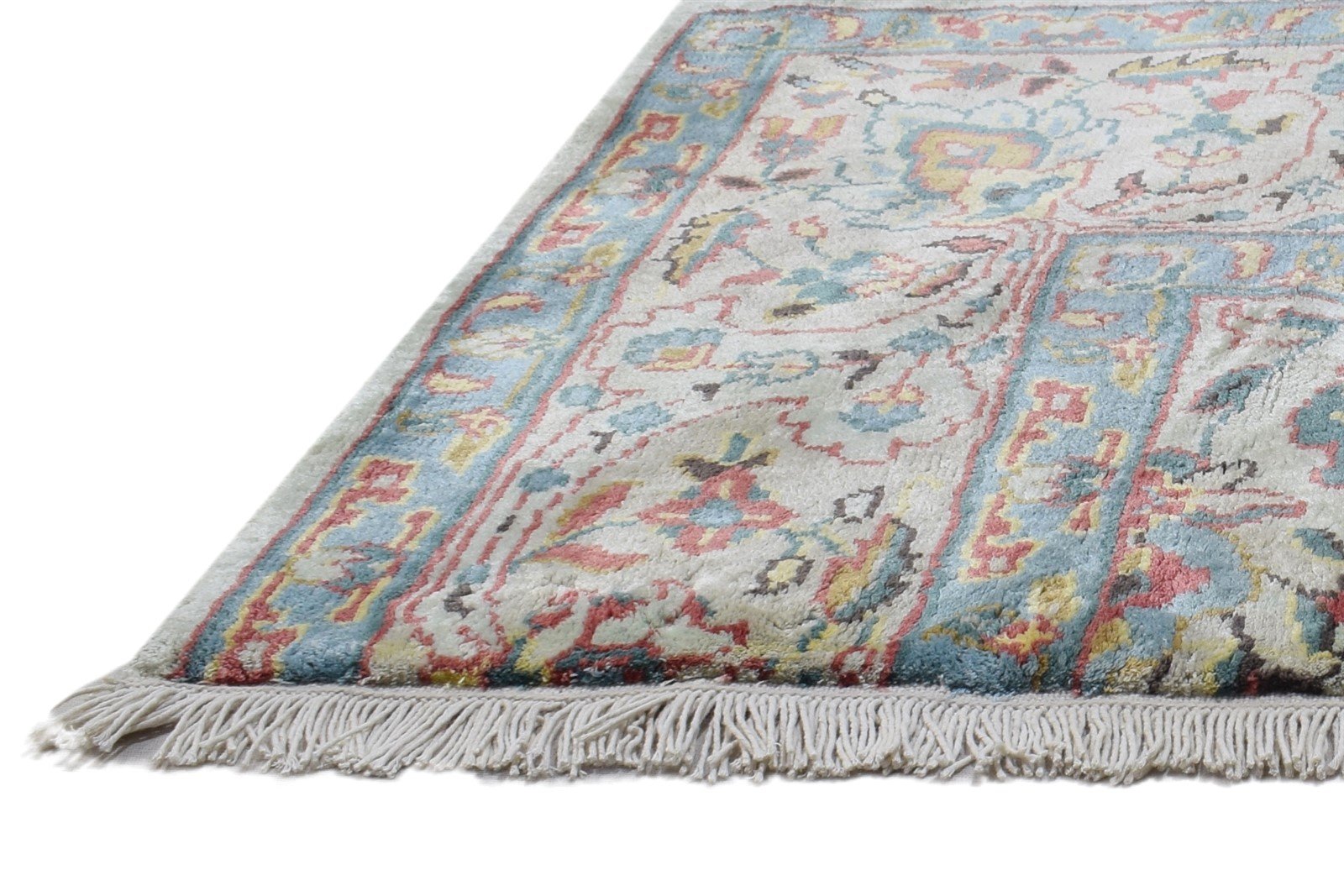 2'6 X 3' Rug Silk Grey Persian Hand Knotted Oushak Oriental Small Carpet 