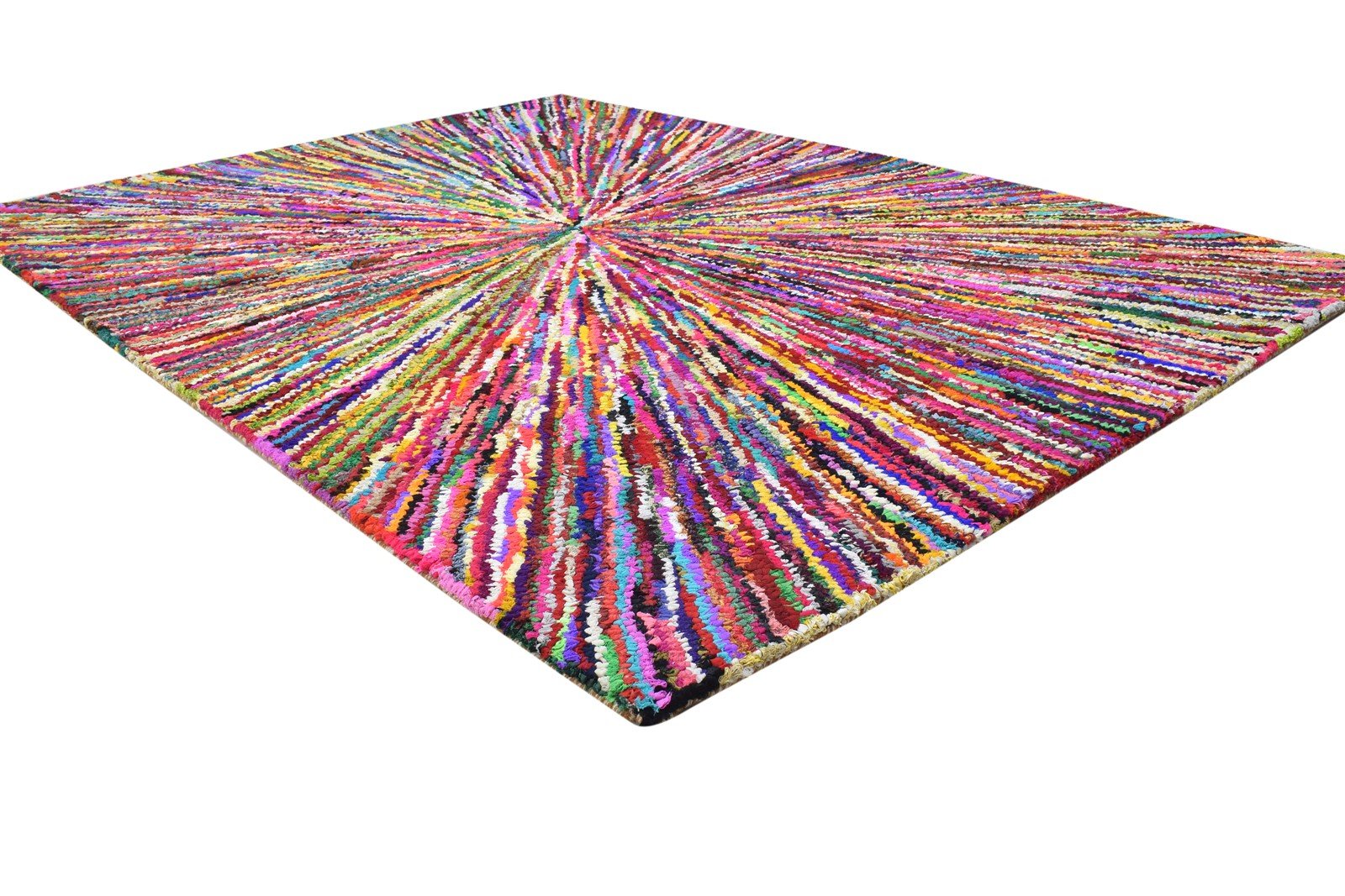 Cotton Polyester Multi Color Rug 5X7 Modern Hand Woven Bohemian Abstract Rug 