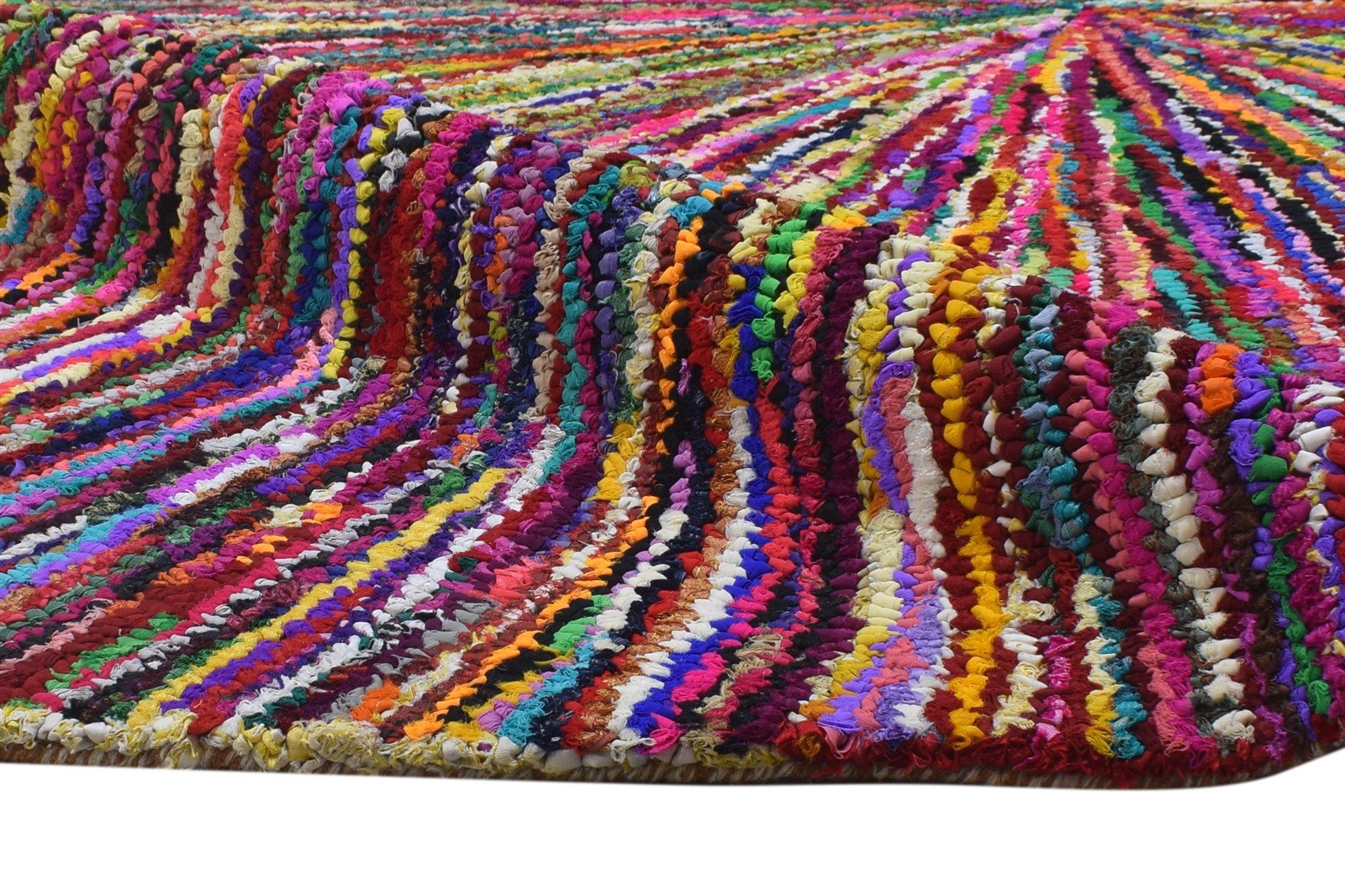 Cotton Polyester Multi Color Rug 5X7 Modern Hand Woven Bohemian Abstract Rug 