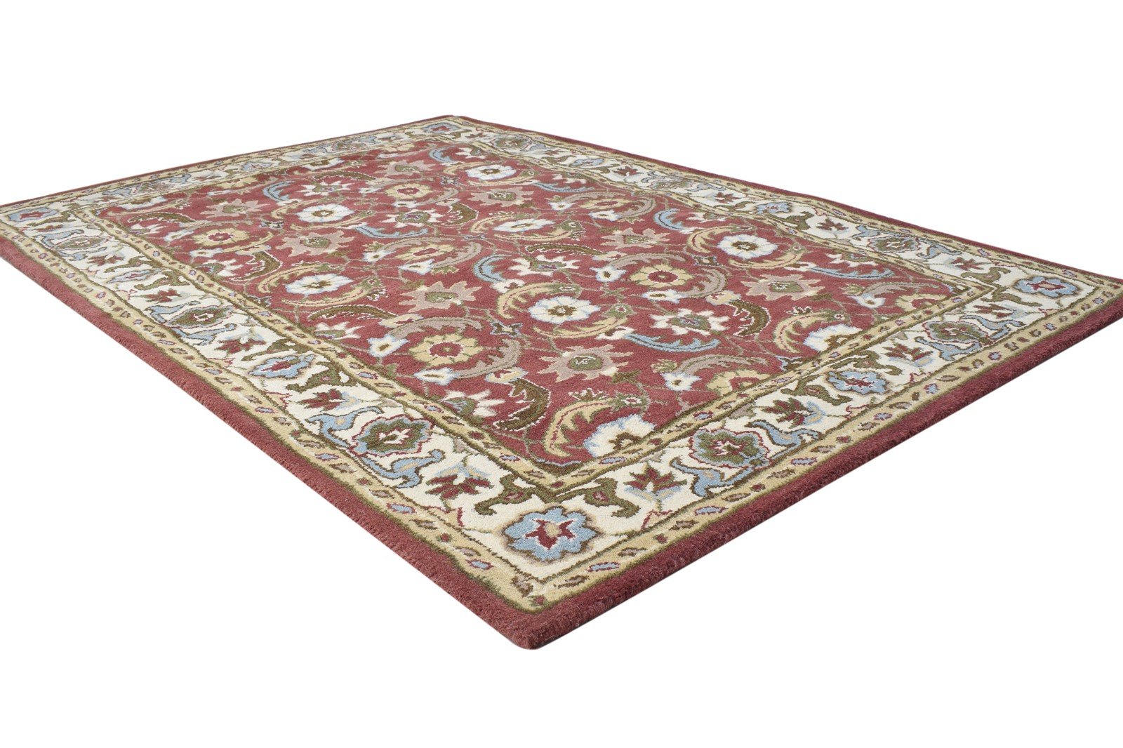 Red Wool Rug 4' X 6' Persian Hand Tufted Kashan Oriental Room Size Carpet 