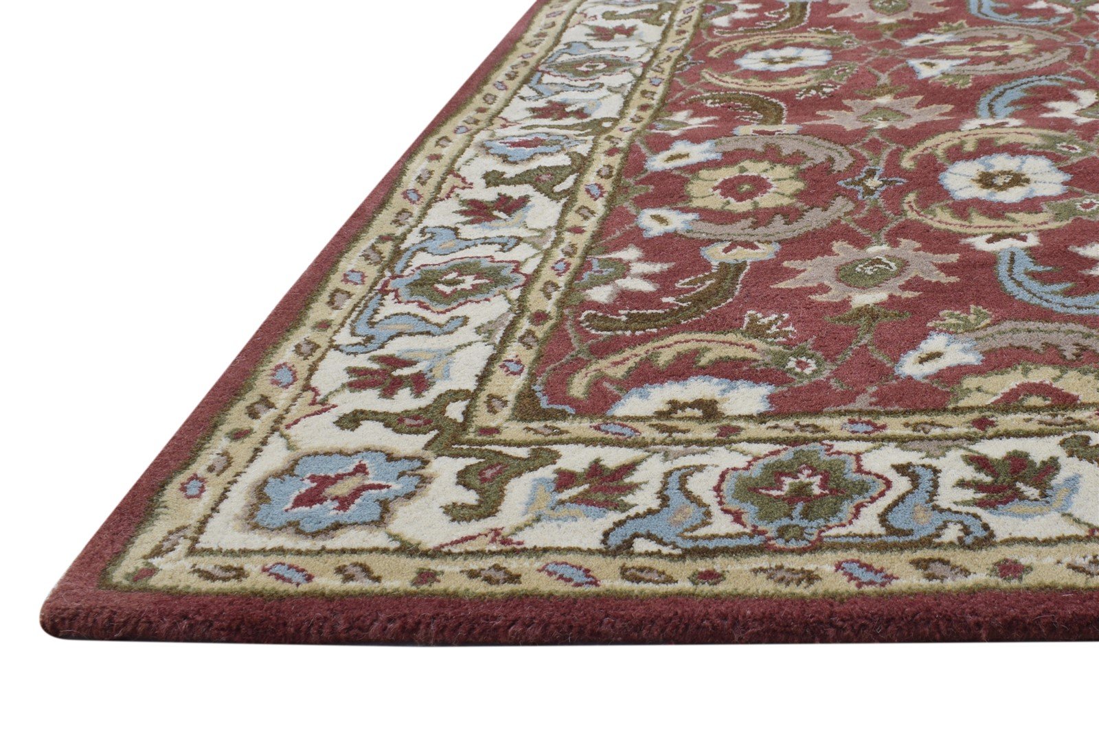 Red Wool Rug 4' X 6' Persian Hand Tufted Kashan Oriental Room Size Carpet 