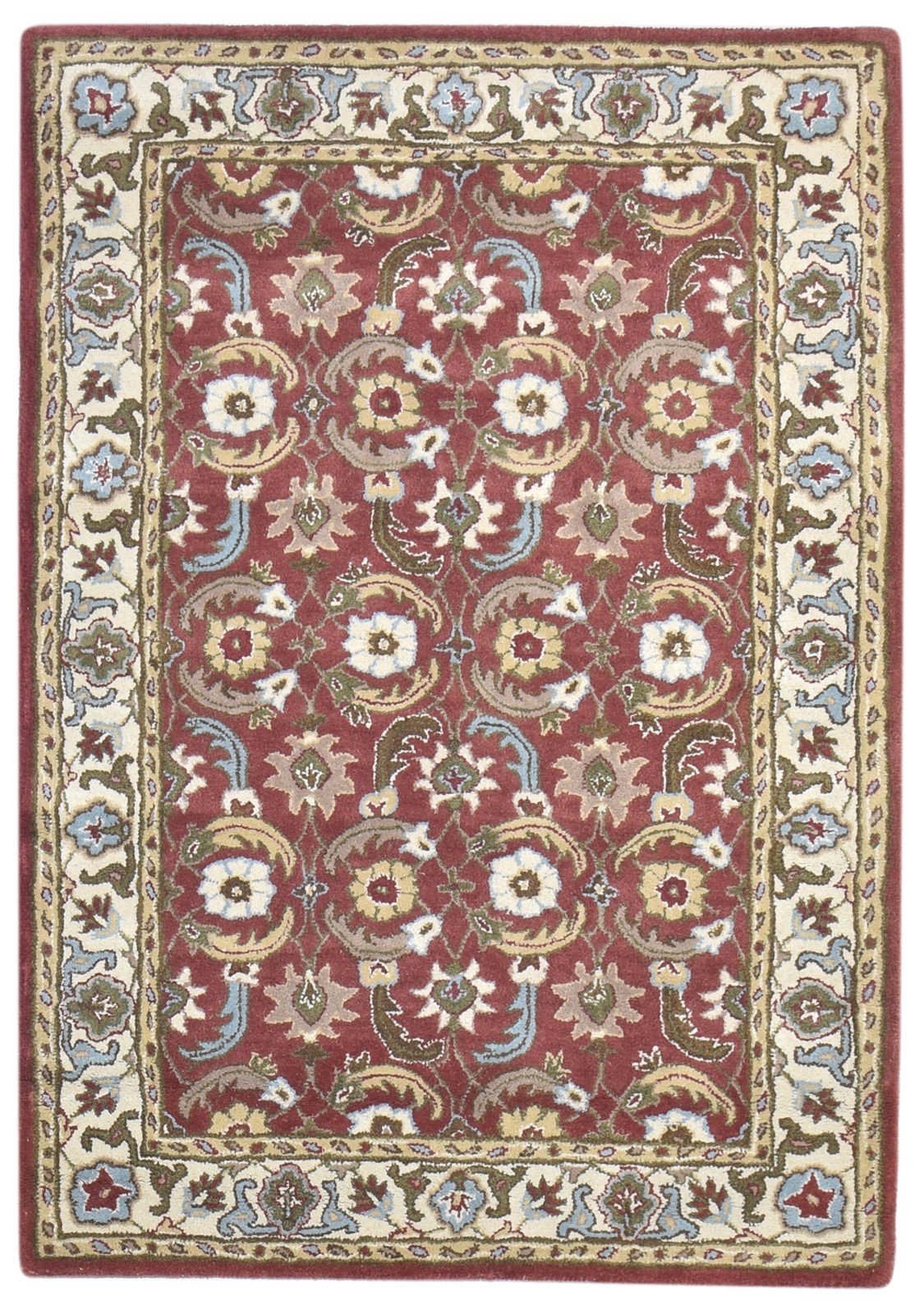 Red Wool Rug 4' X 6' Persian Hand Tufted Kashan Oriental Room Size Carpet 