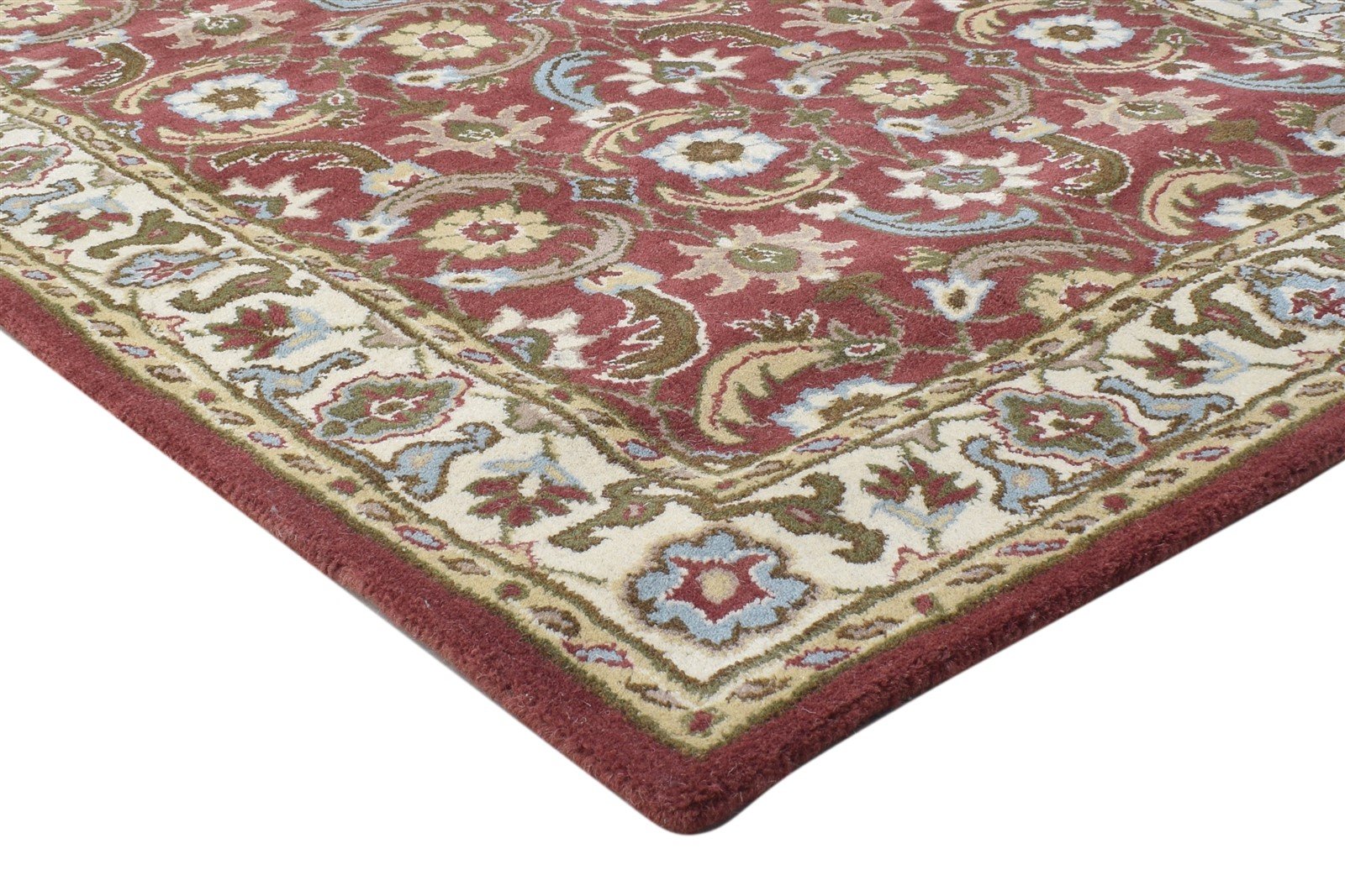 Hand Tufted Red Wool Rug 4' X 6' Persian Kashan Oriental Room Size Carpet 