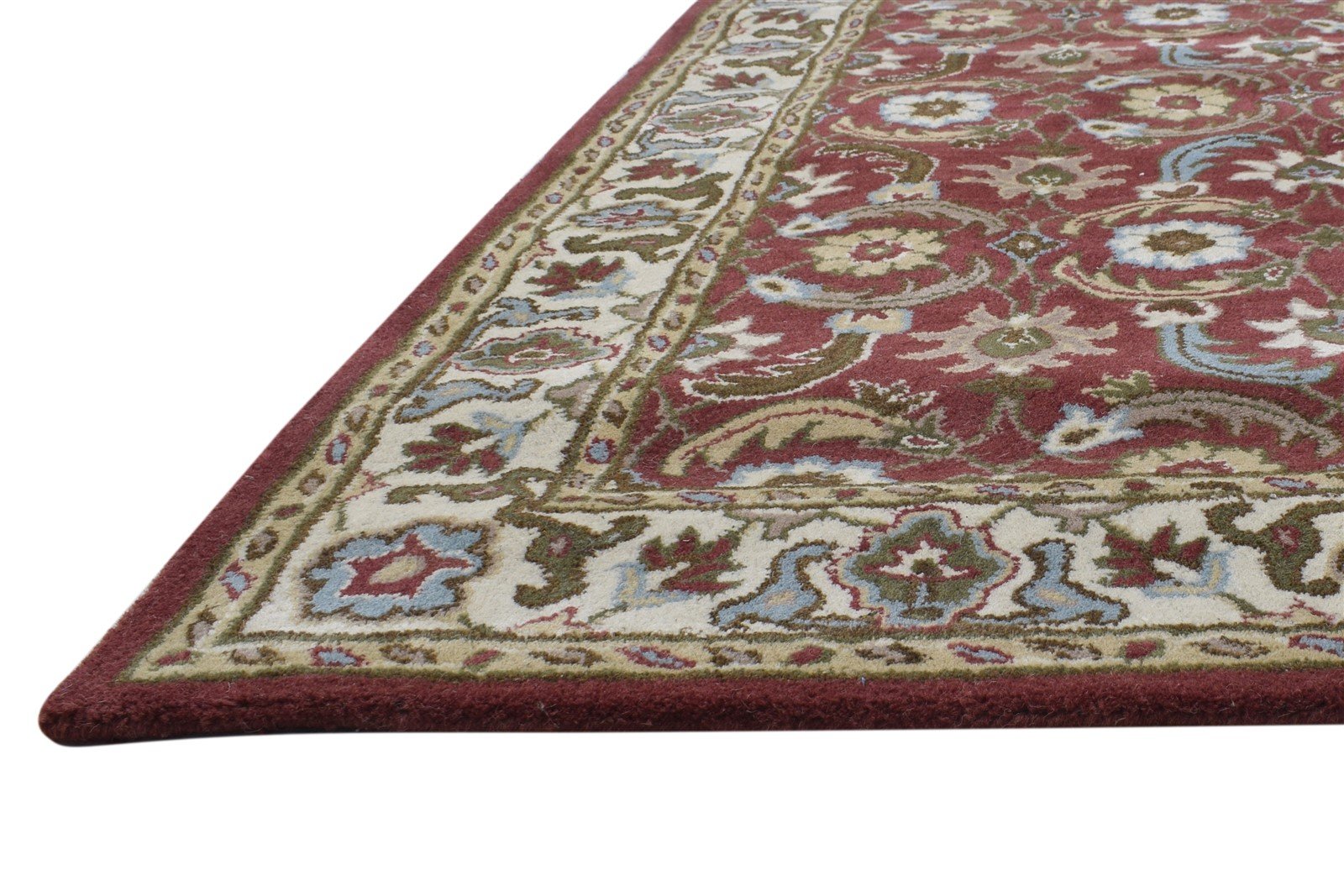 Hand Tufted Red Wool Rug 4' X 6' Persian Kashan Oriental Room Size Carpet 