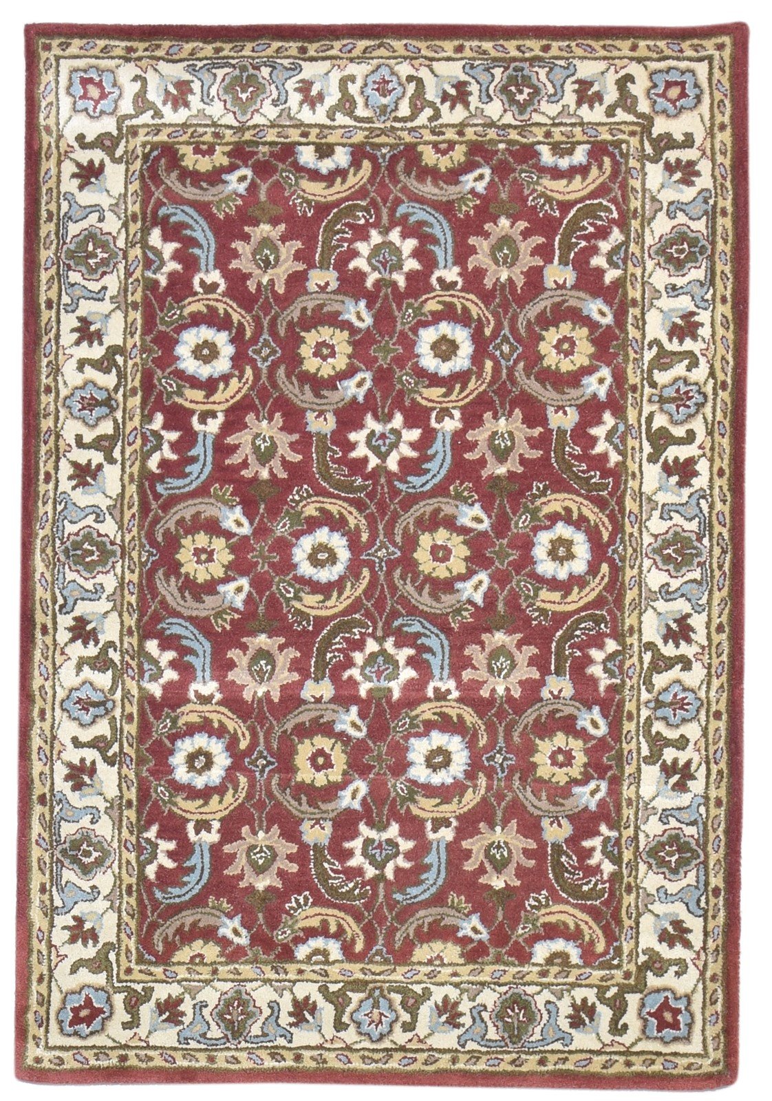 Hand Tufted Red Wool Rug 4' X 6' Persian Kashan Oriental Room Size Carpet 