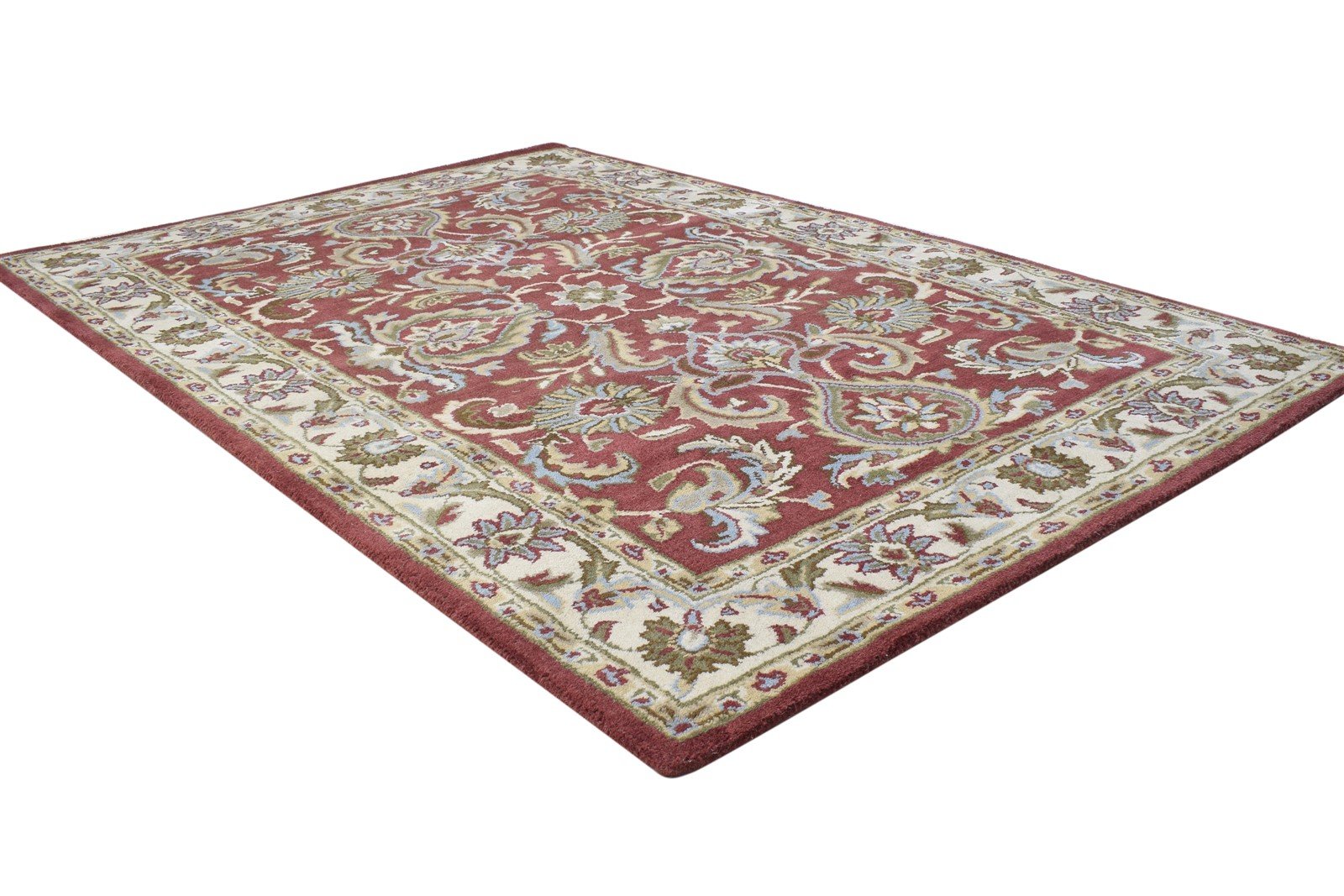 Red Wool Rug 4' X 6' Persian Hand Tufted Kashan Oriental Room Size Carpet 