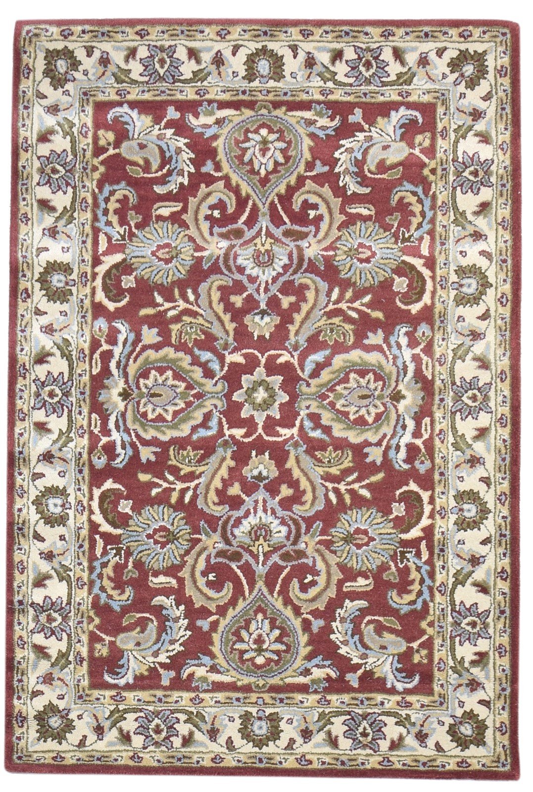 Red Wool Rug 4' X 6' Persian Hand Tufted Kashan Oriental Room Size Carpet 