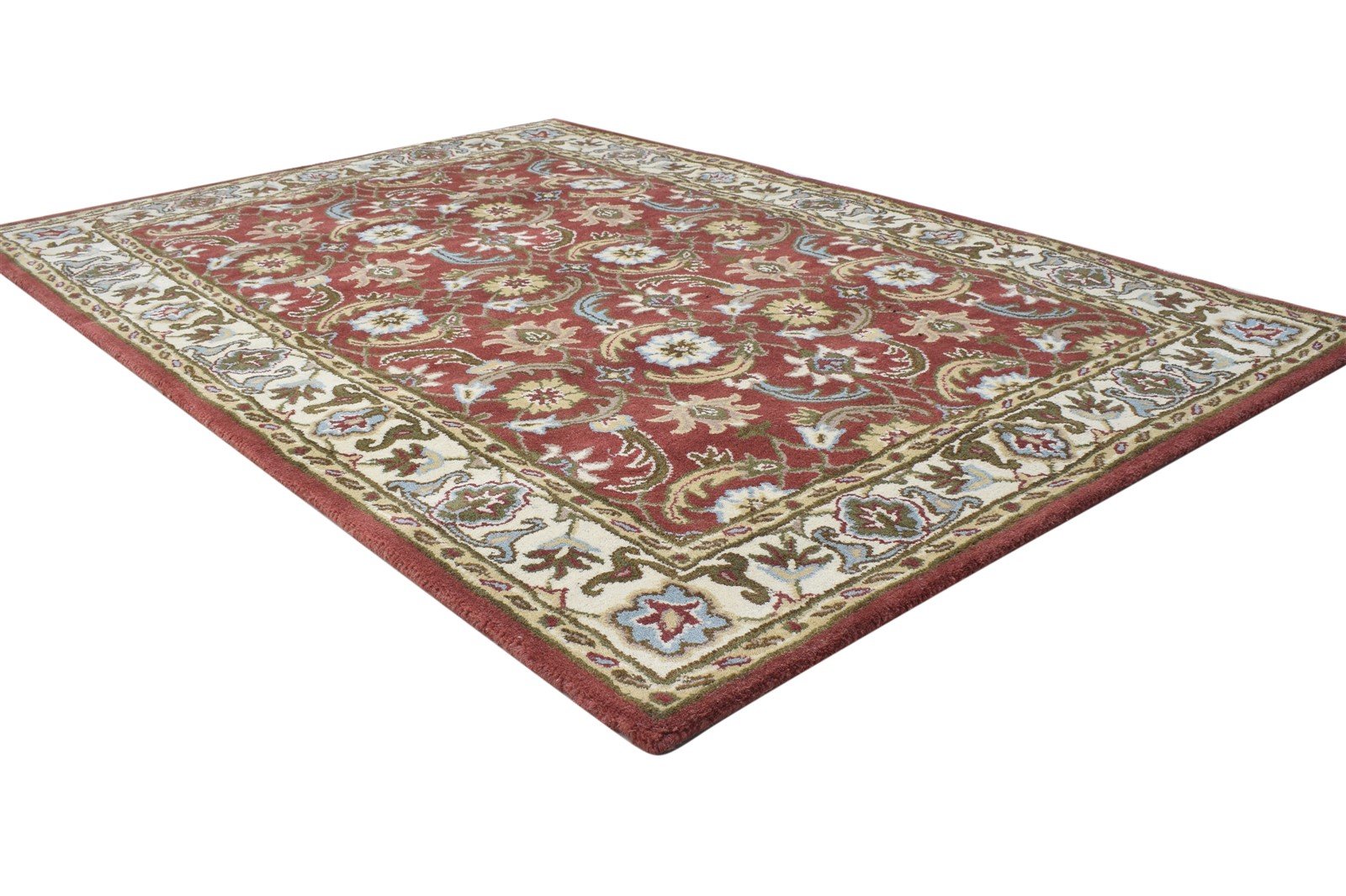 Wool Red Rug 4' X 6' Persian Hand Tufted Kashan Oriental Room Size Carpet 