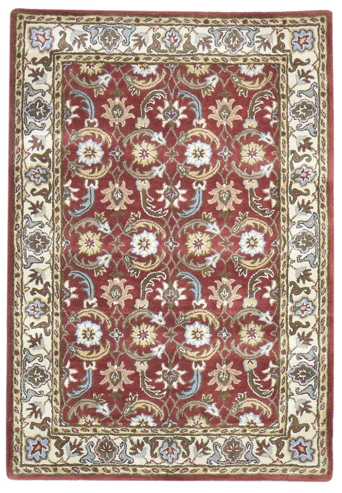 Wool Red Rug 4' X 6' Persian Hand Tufted Kashan Oriental Room Size Carpet 