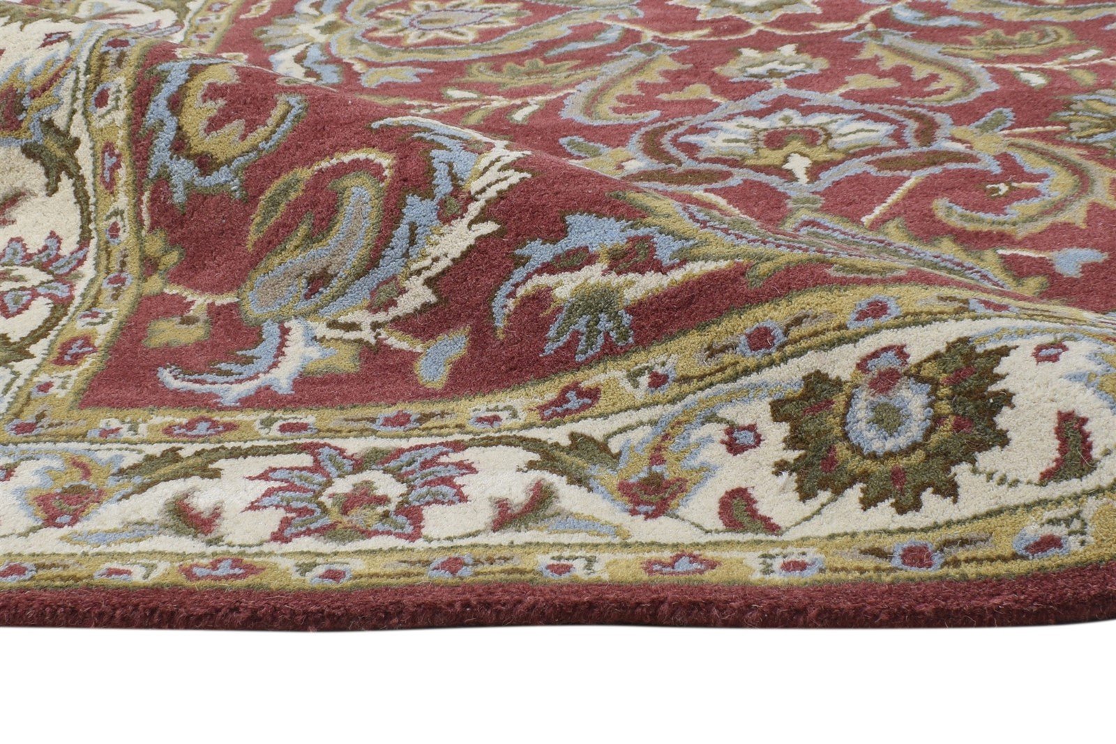 Hand Tufted Red Wool Rug 4' X 6' Persian Kashan Oriental Room Size Carpet 