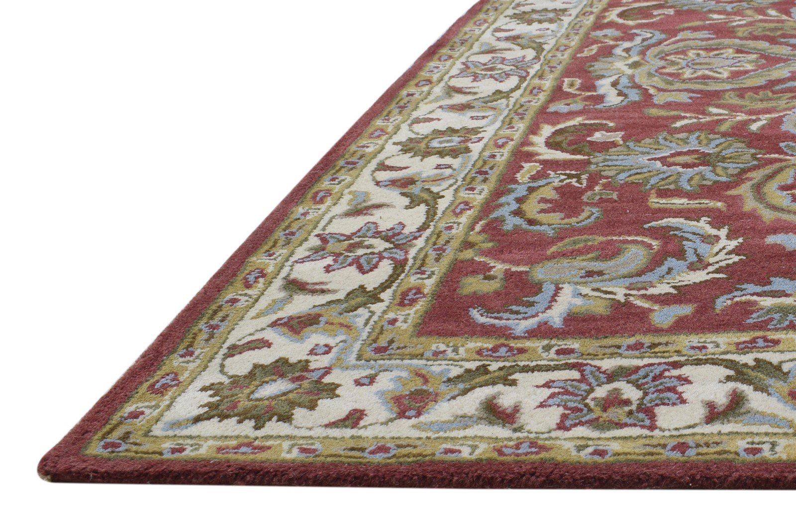 Hand Tufted Red Wool Rug 4' X 6' Persian Kashan Oriental Room Size Carpet 