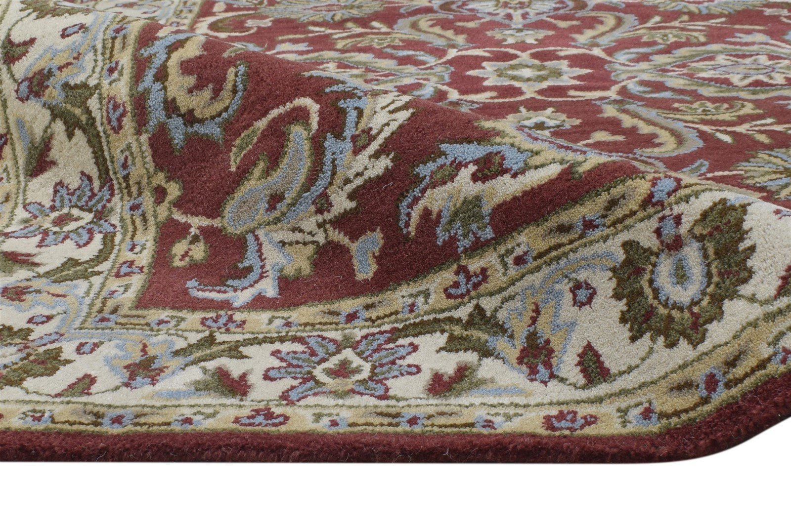 Hand Tufted Red Wool Rug 4' X 6' Persian Kashan Oriental Room Size Carpet 